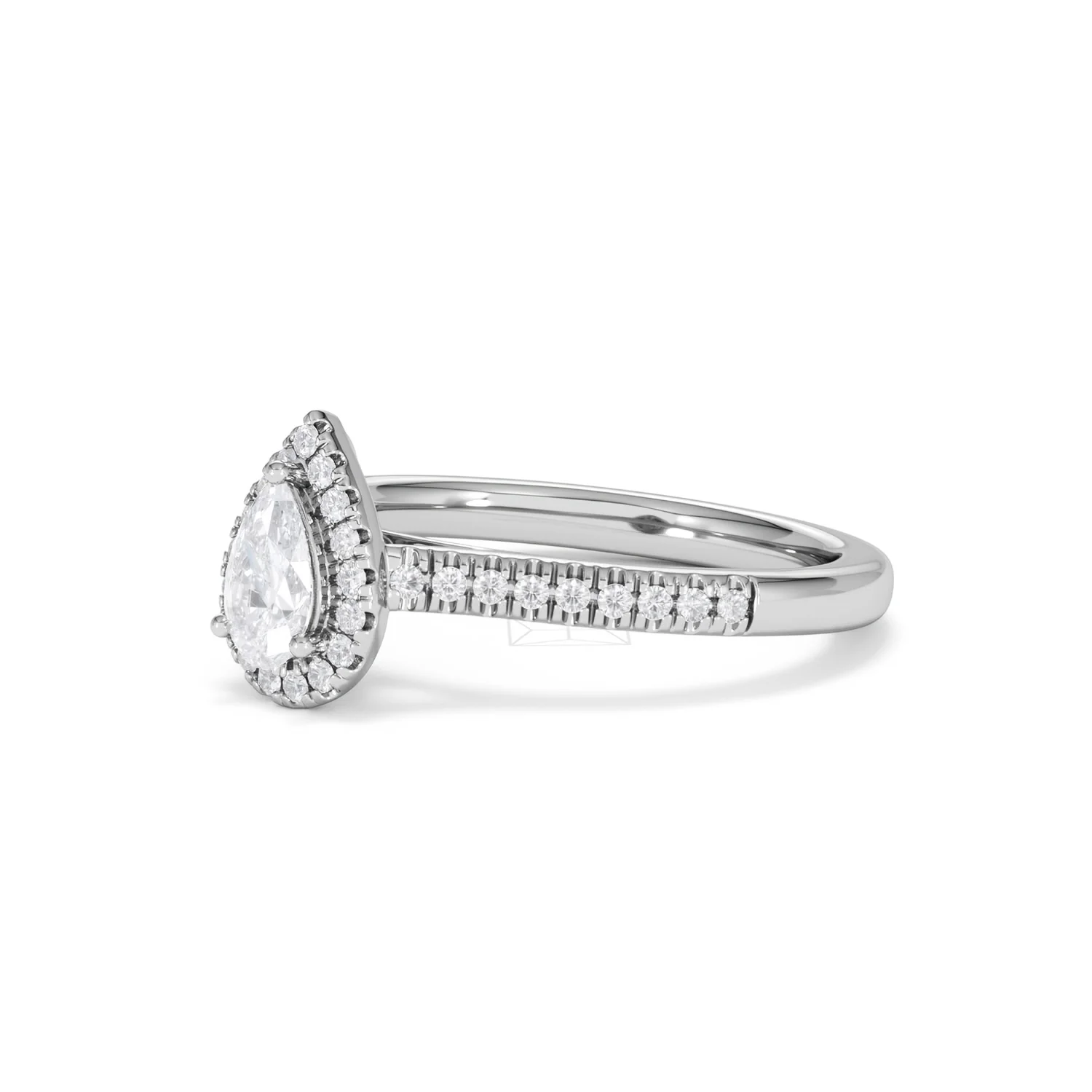 Lumia Pear Cut Lab Diamond Halo Ring 0.70ct F/VS in 9K White Gold - Image 80