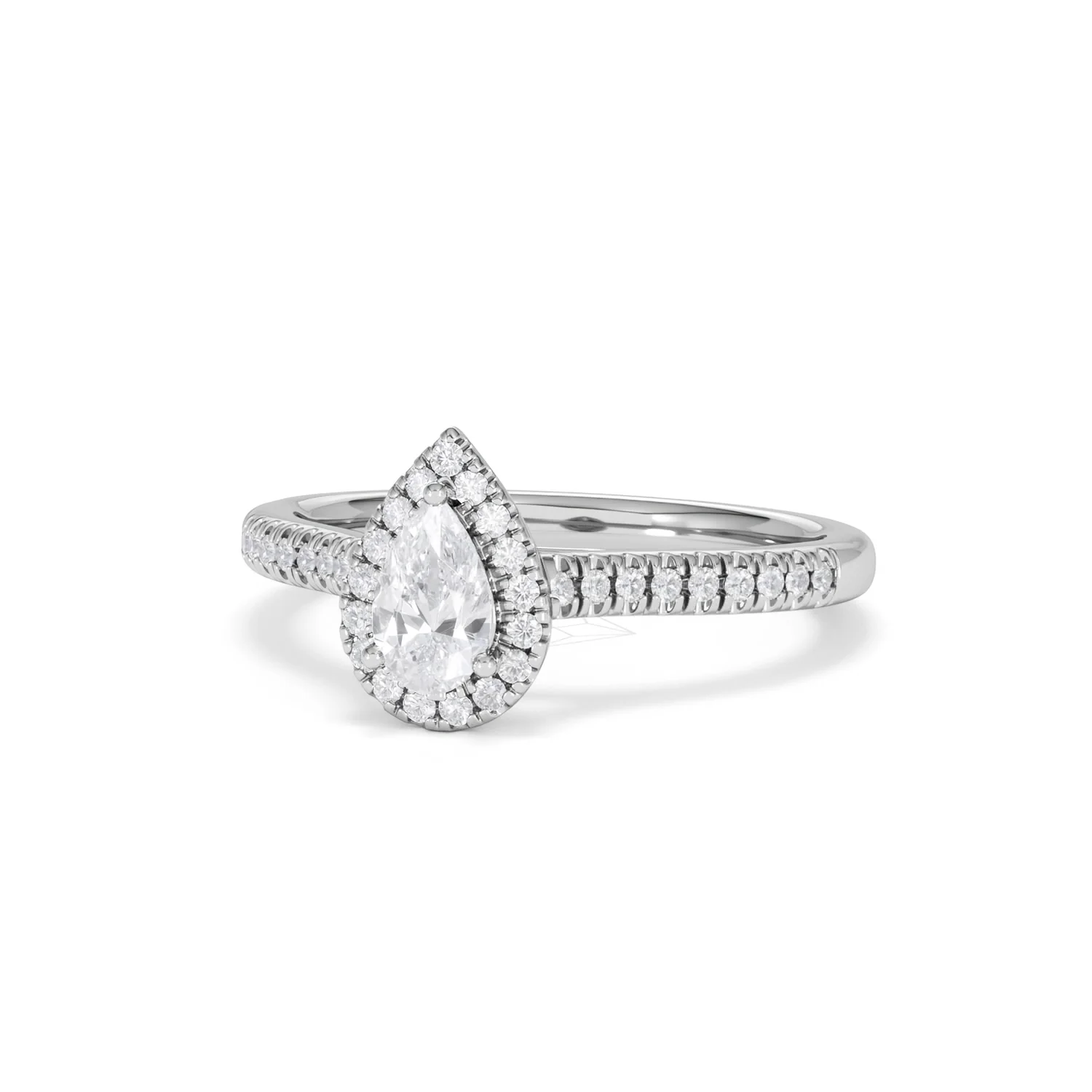 Lumia Pear Cut Lab Diamond Halo Ring 0.70ct F/VS in 9K White Gold - Image 86