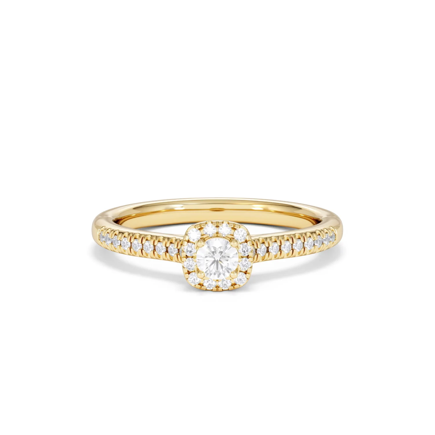 Lumia Round Cut Lab Diamond Halo Ring 0.33ct F/VS in 18K Gold Vermeil - Image 10