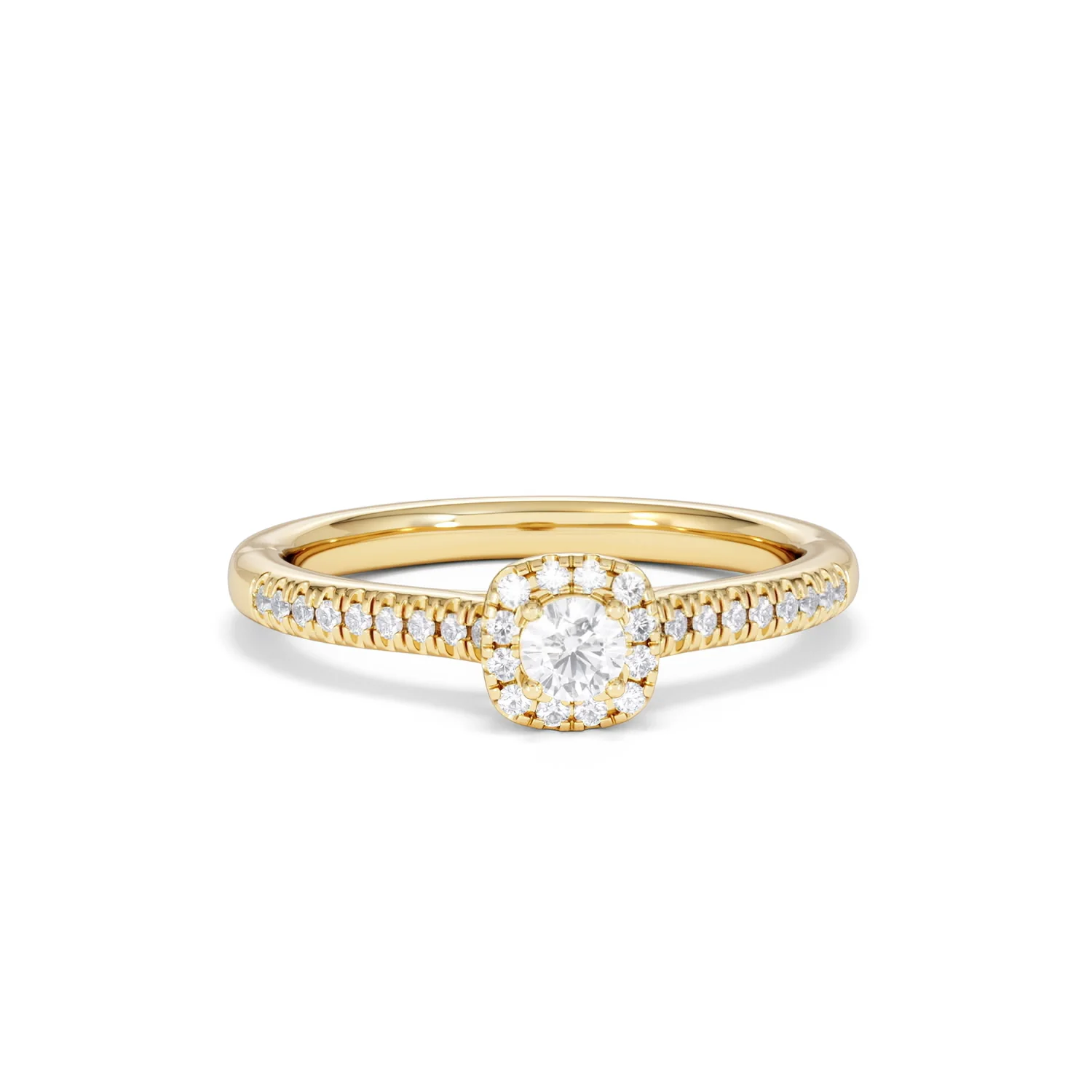 Lumia Round Cut Lab Diamond Halo Ring 0.33ct F/VS in 18K Gold Vermeil - Image 11