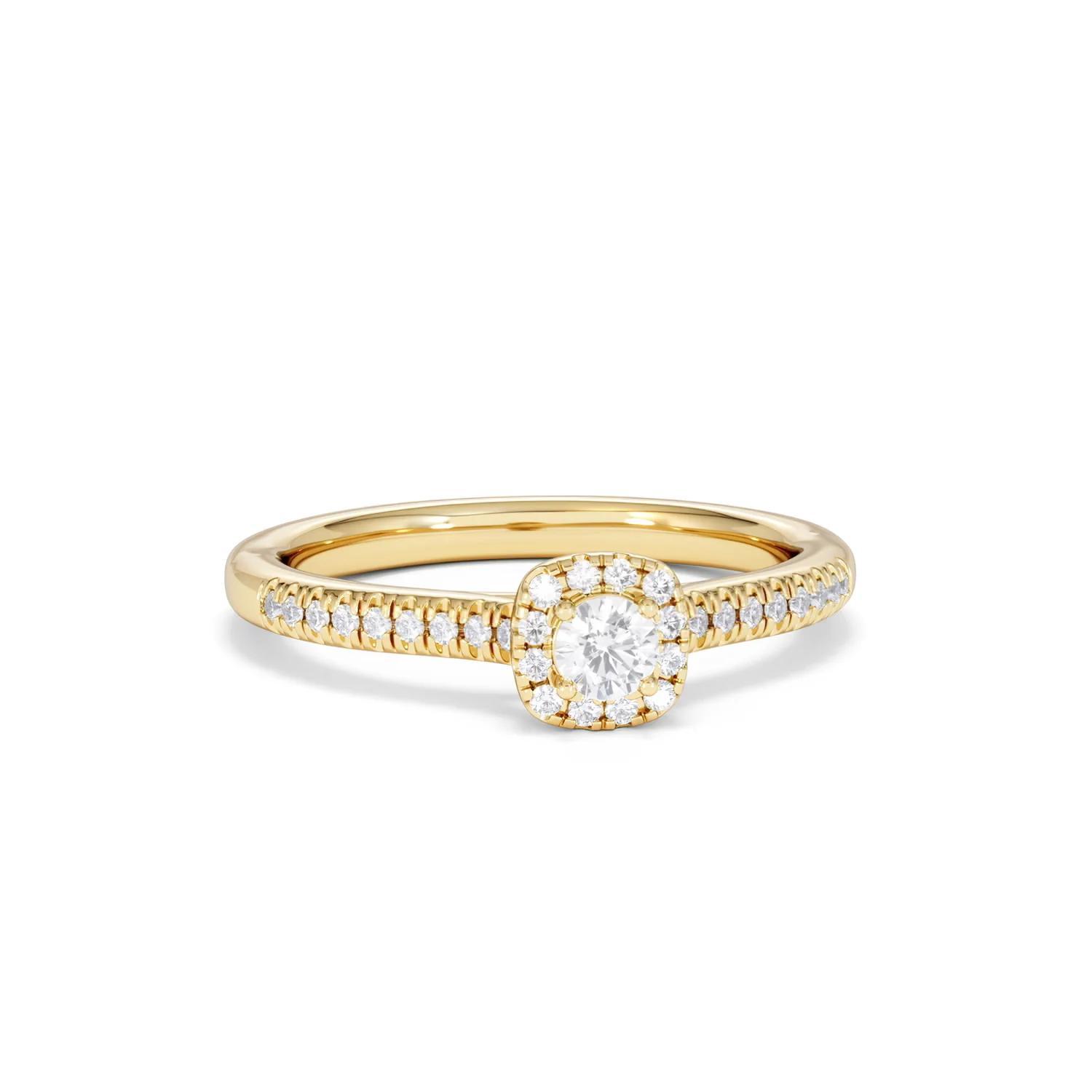 Lumia Round Cut Lab Diamond Halo Ring 0.33ct F/VS in 18K Gold Vermeil - Image 12