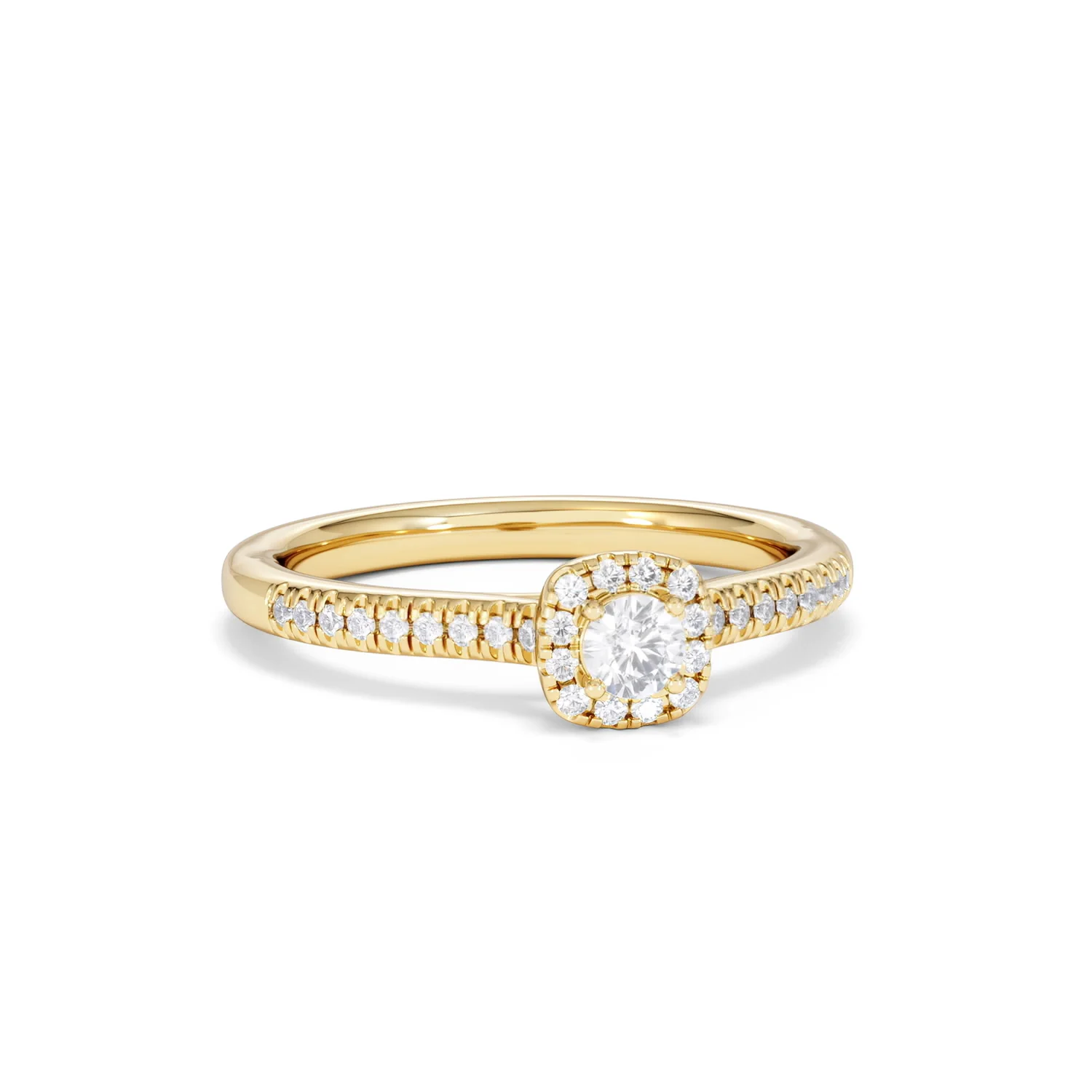 Lumia Round Cut Lab Diamond Halo Ring 0.33ct F/VS in 18K Gold Vermeil - Image 13