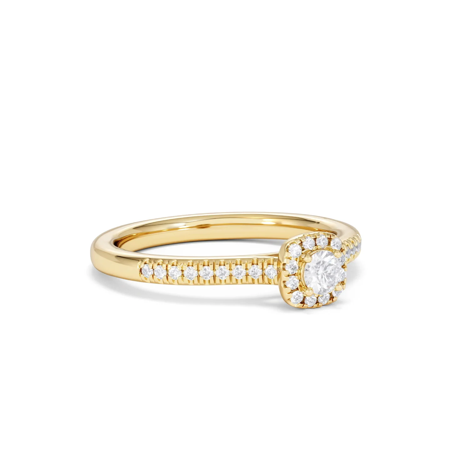 Lumia Round Cut Lab Diamond Halo Ring 0.33ct F/VS in 18K Gold Vermeil - Image 17