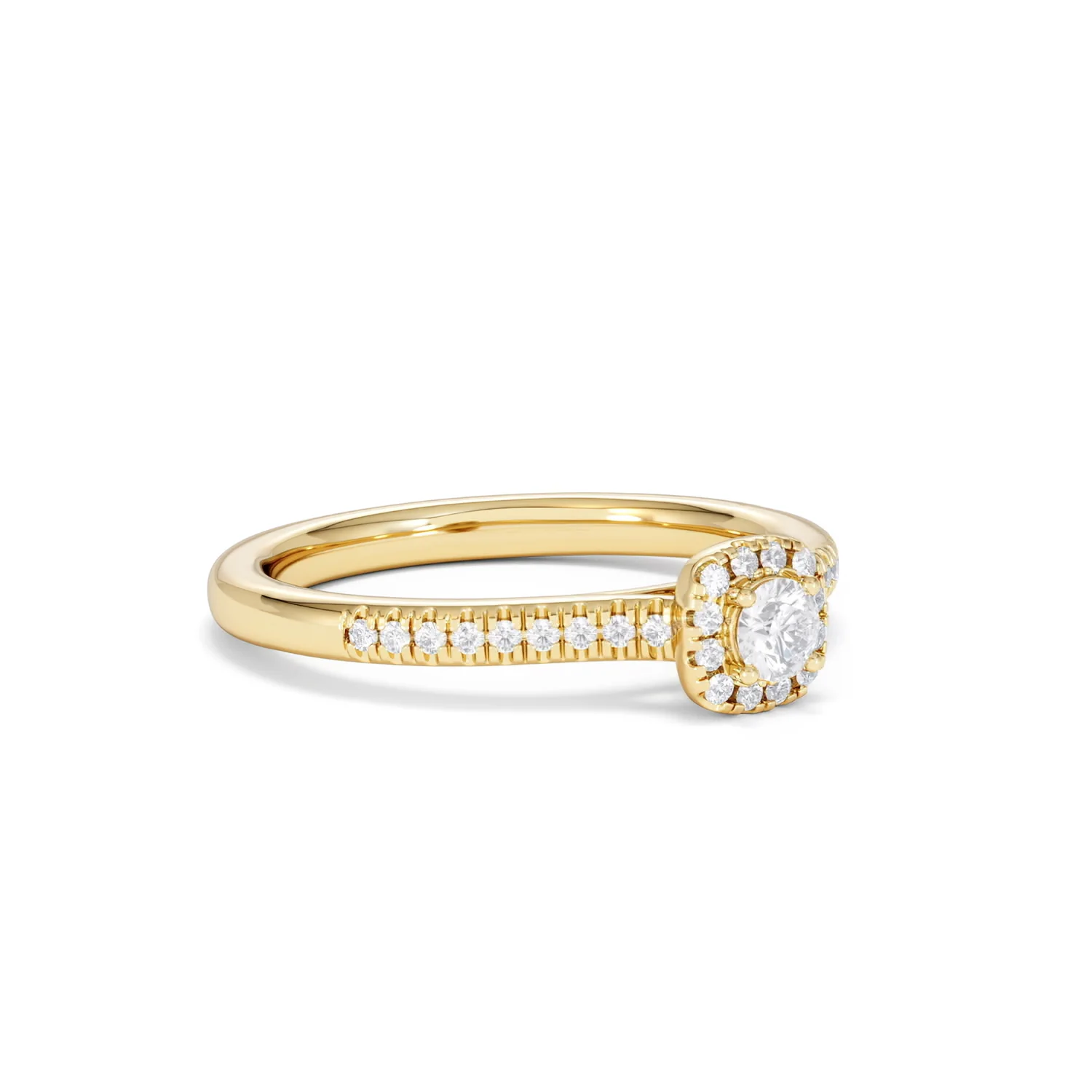 Lumia Round Cut Lab Diamond Halo Ring 0.33ct F/VS in 18K Gold Vermeil - Image 18