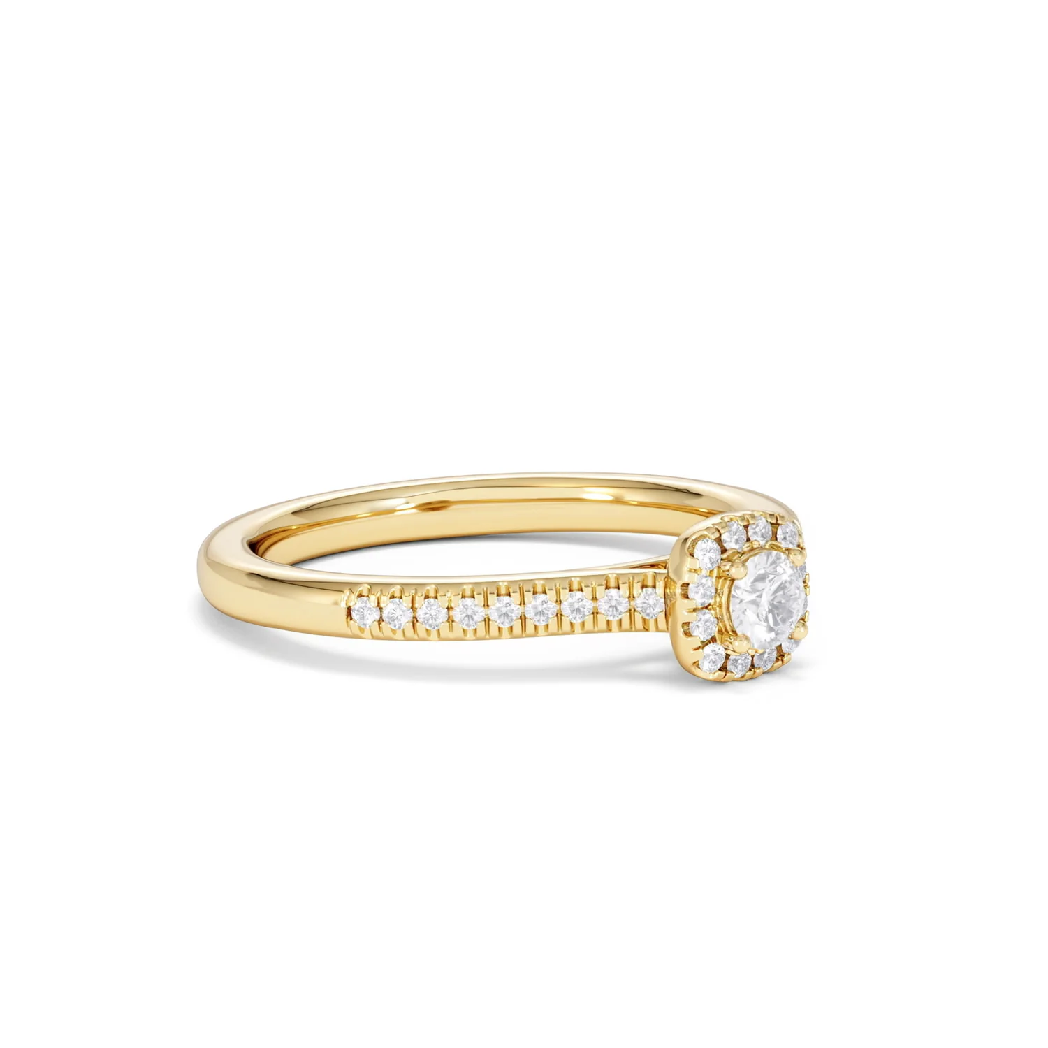 Lumia Round Cut Lab Diamond Halo Ring 0.33ct F/VS in 18K Gold Vermeil - Image 19