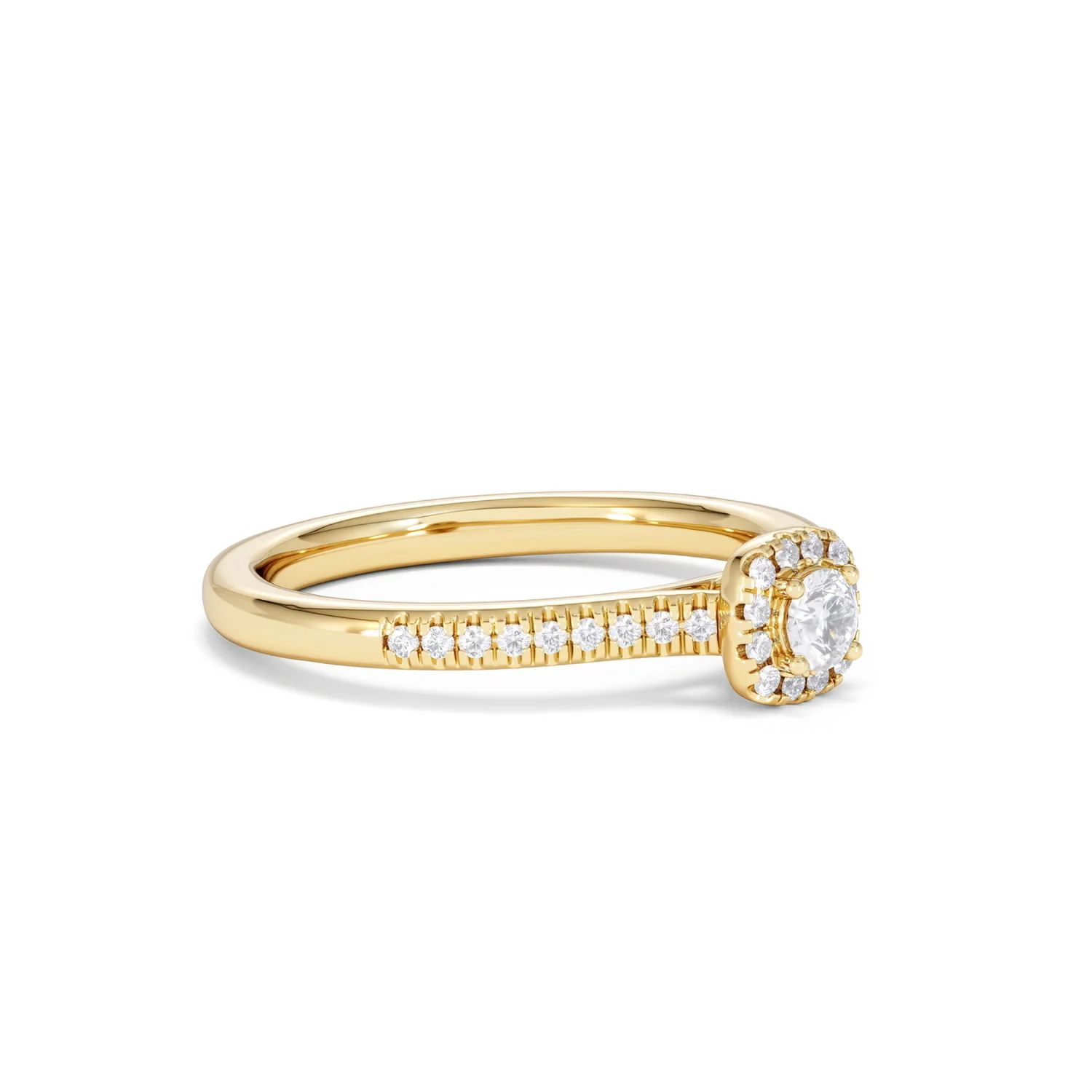 Lumia Round Cut Lab Diamond Halo Ring 0.33ct F/VS in 18K Gold Vermeil - Image 20