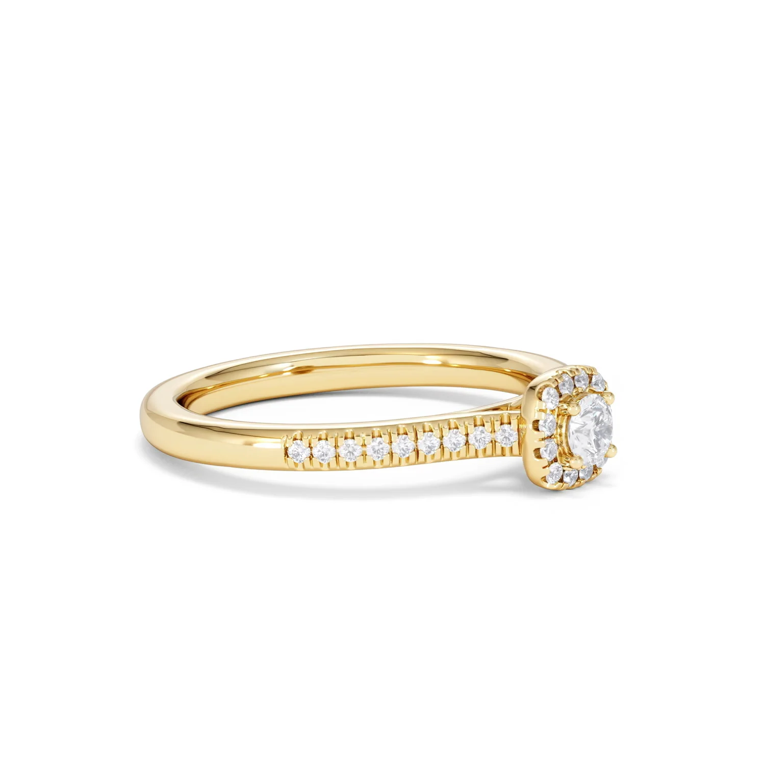 Lumia Round Cut Lab Diamond Halo Ring 0.33ct F/VS in 18K Gold Vermeil - Image 21