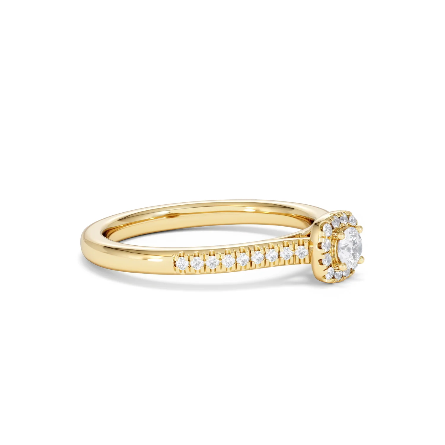 Lumia Round Cut Lab Diamond Halo Ring 0.33ct F/VS in 18K Gold Vermeil - Image 22