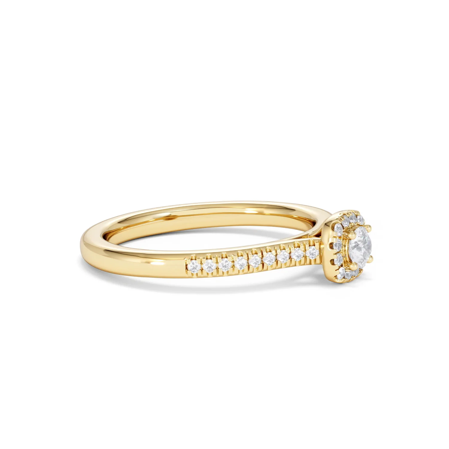 Lumia Round Cut Lab Diamond Halo Ring 0.33ct F/VS in 18K Gold Vermeil - Image 23