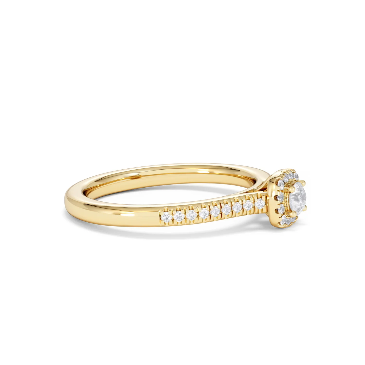 Lumia Round Cut Lab Diamond Halo Ring 0.33ct F/VS in 18K Gold Vermeil - Image 24
