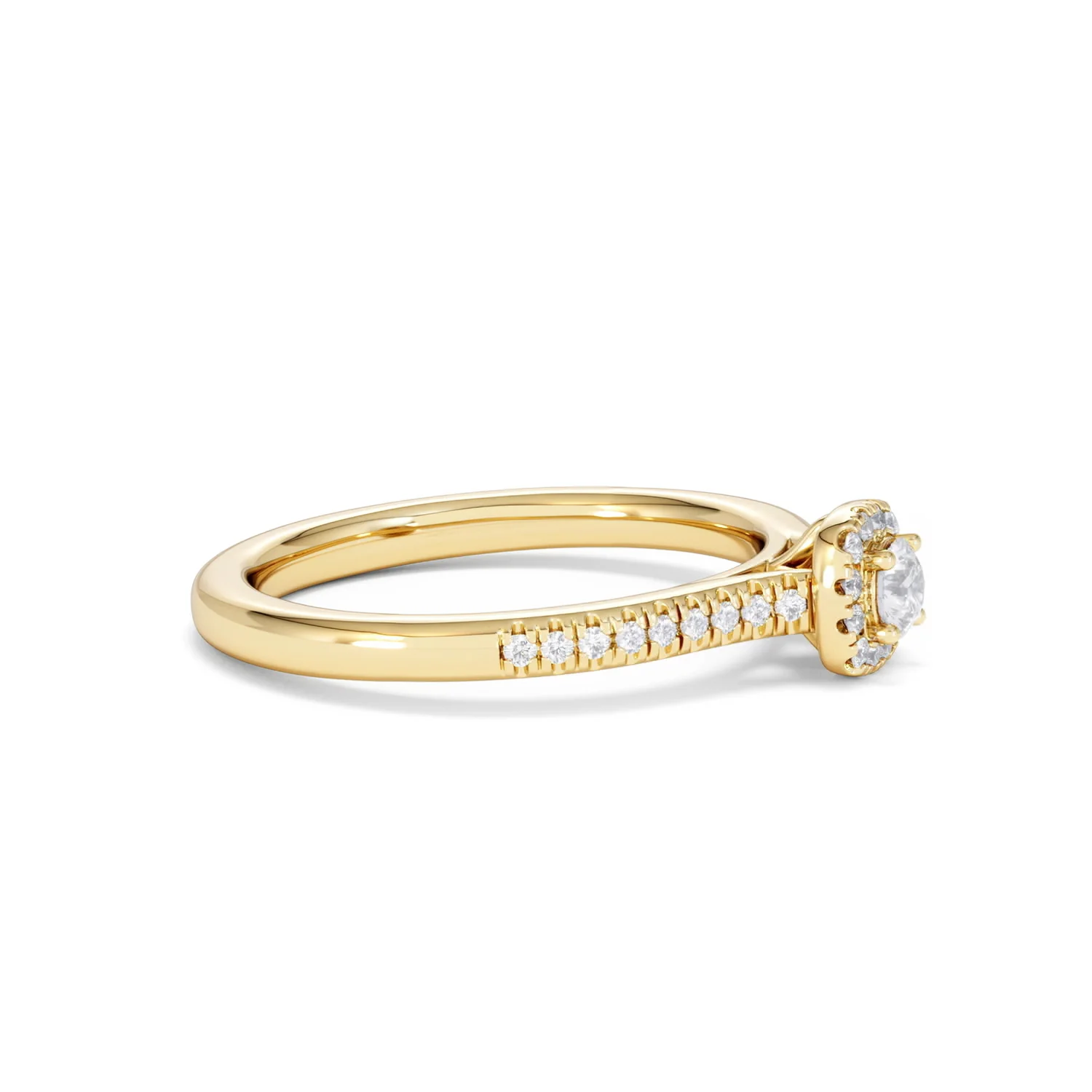Lumia Round Cut Lab Diamond Halo Ring 0.33ct F/VS in 18K Gold Vermeil - Image 25