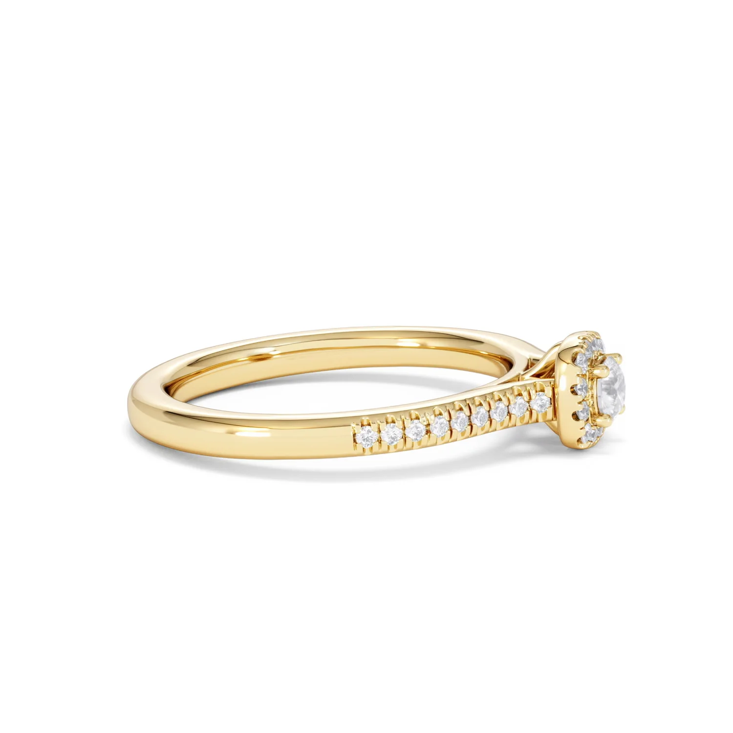 Lumia Round Cut Lab Diamond Halo Ring 0.33ct F/VS in 18K Gold Vermeil - Image 26