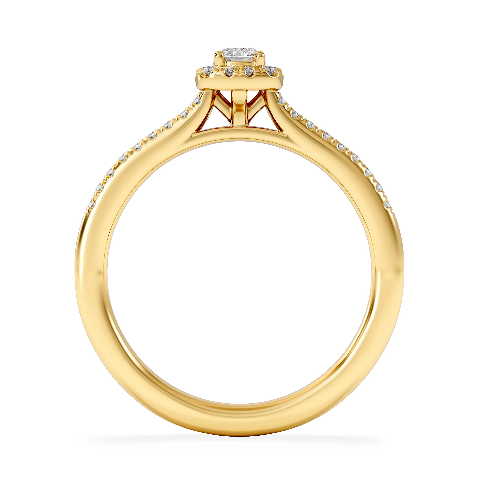 Lumia Round Cut Lab Diamond Halo Ring 0.33ct F/VS in 18K Gold Vermeil - Image 3