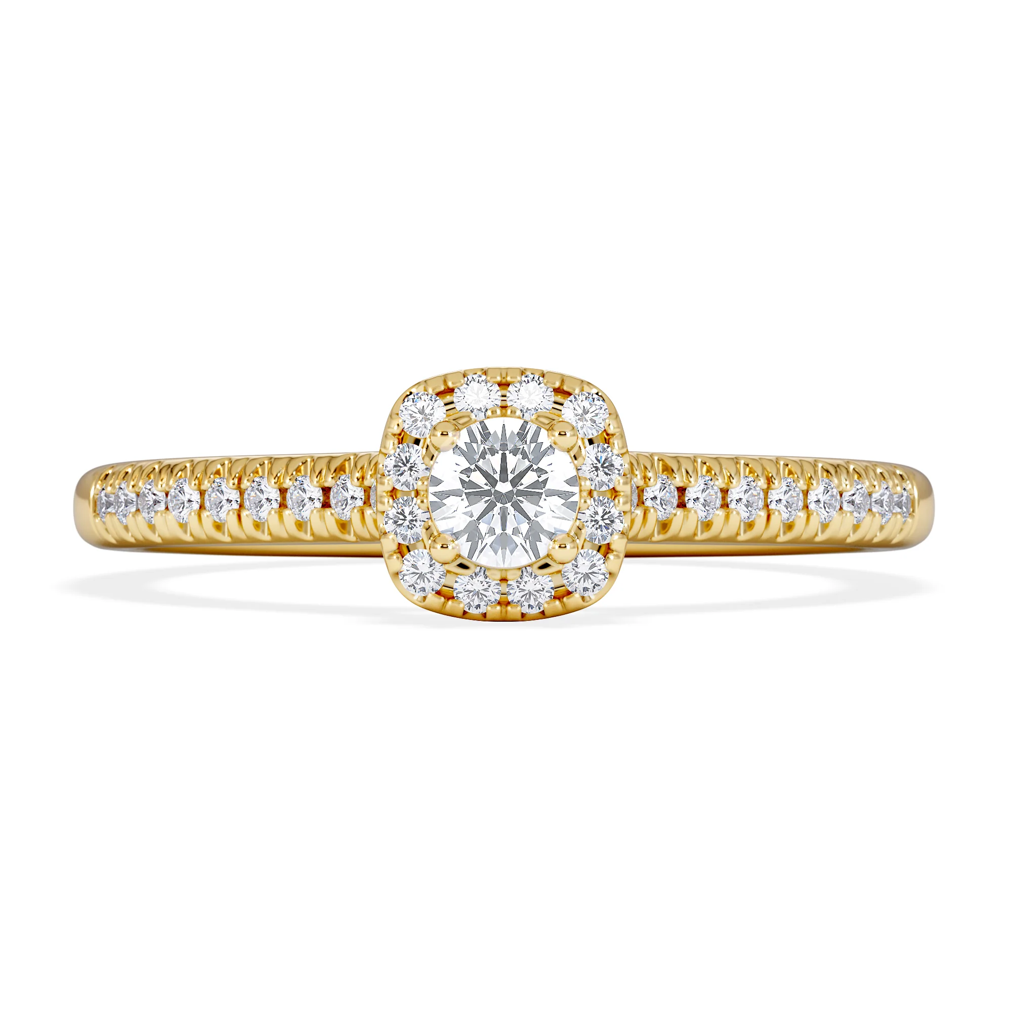 Lumia Round Cut Lab Diamond Halo Ring 0.33ct F/VS in 18K Gold Vermeil - Image 6