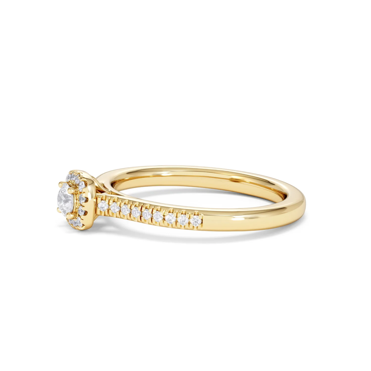 Lumia Round Cut Lab Diamond Halo Ring 0.33ct F/VS in 18K Gold Vermeil - Image 75