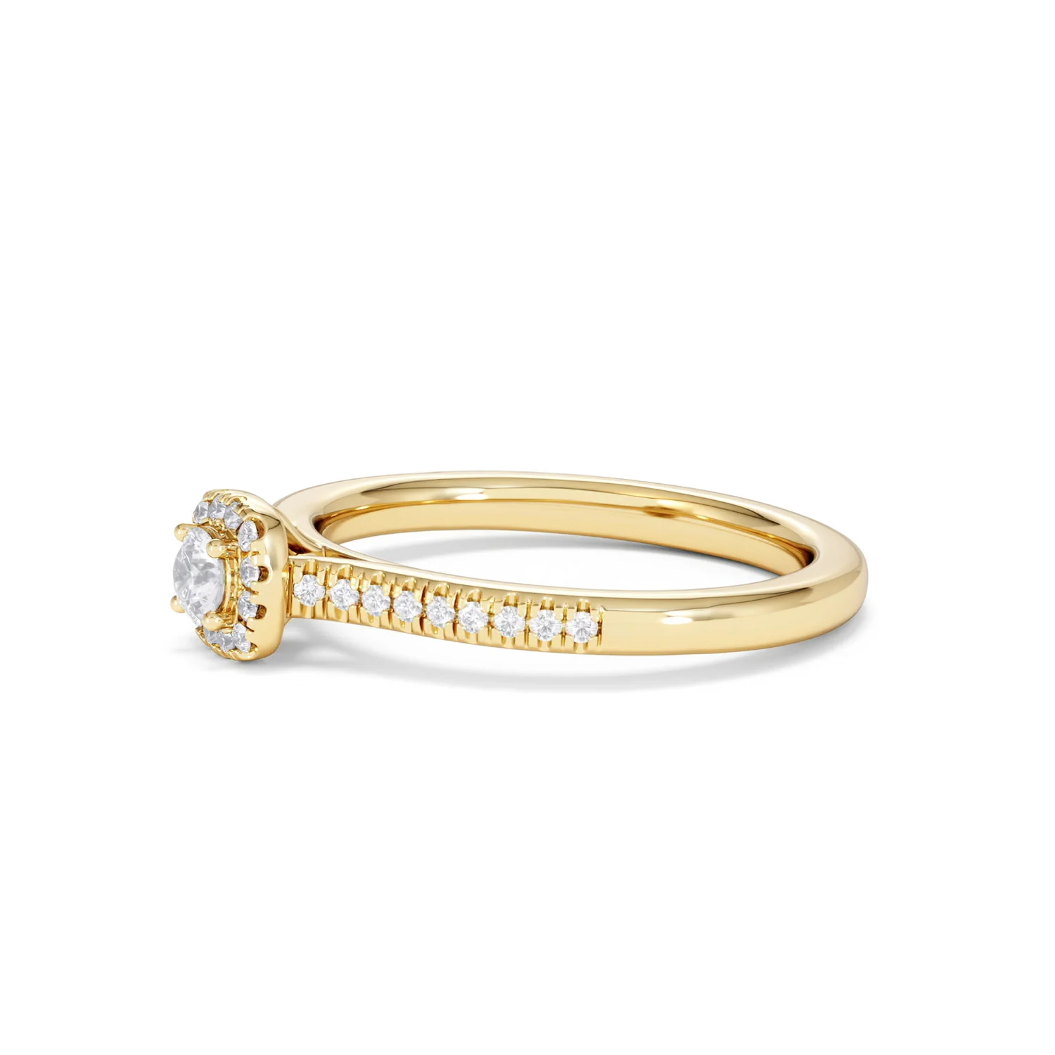 Lumia Round Cut Lab Diamond Halo Ring 0.33ct F/VS in 18K Gold Vermeil - Image 76