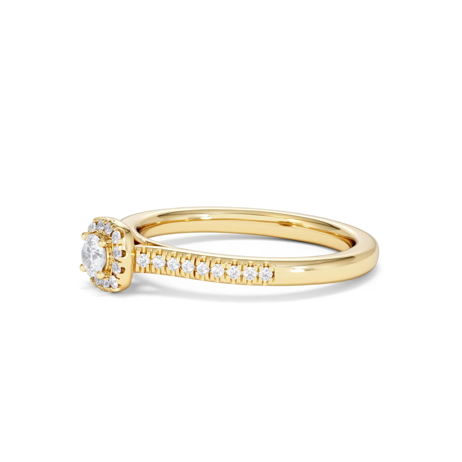 Lumia Round Cut Lab Diamond Halo Ring 0.33ct F/VS in 18K Gold Vermeil - Image 77