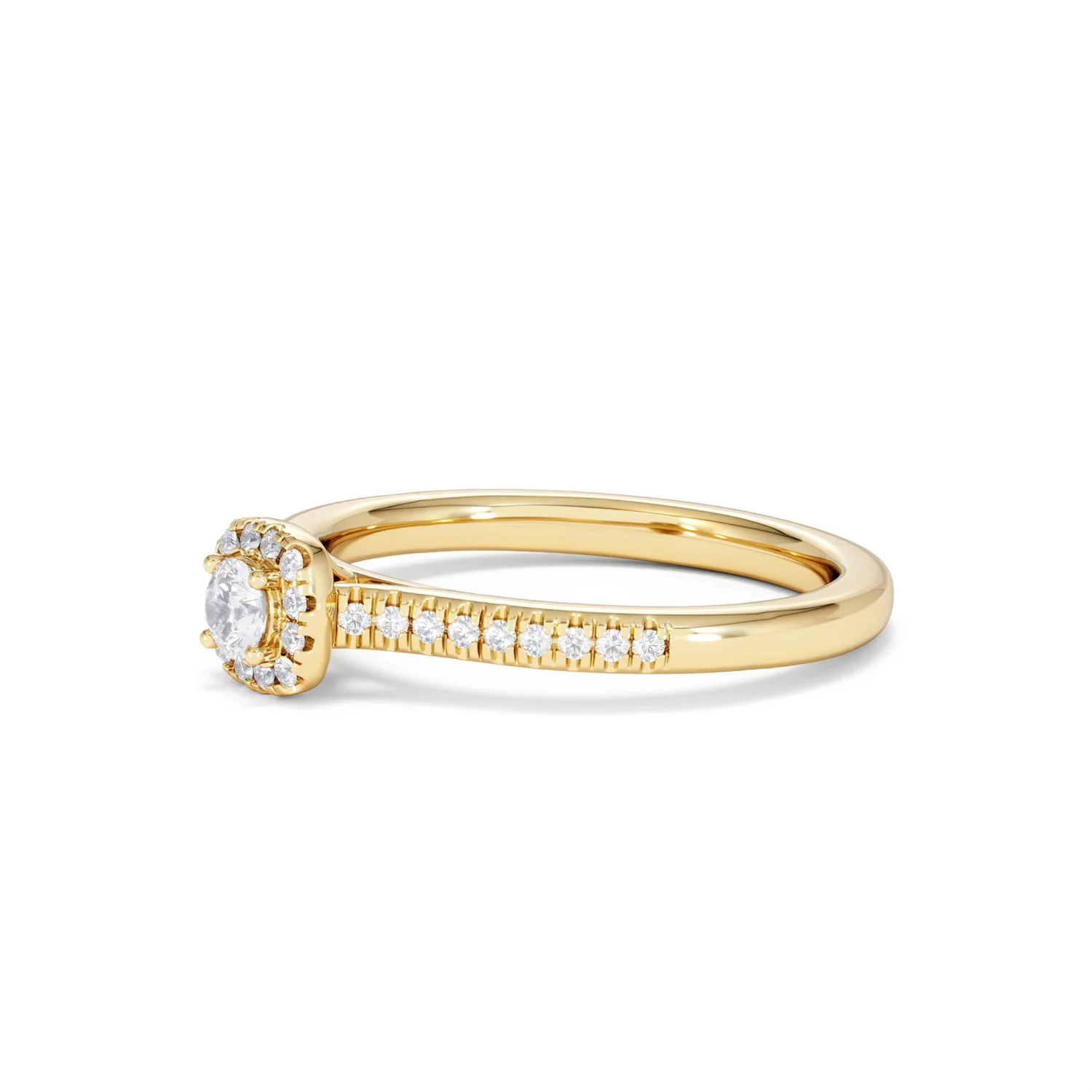 Lumia Round Cut Lab Diamond Halo Ring 0.33ct F/VS in 18K Gold Vermeil - Image 78