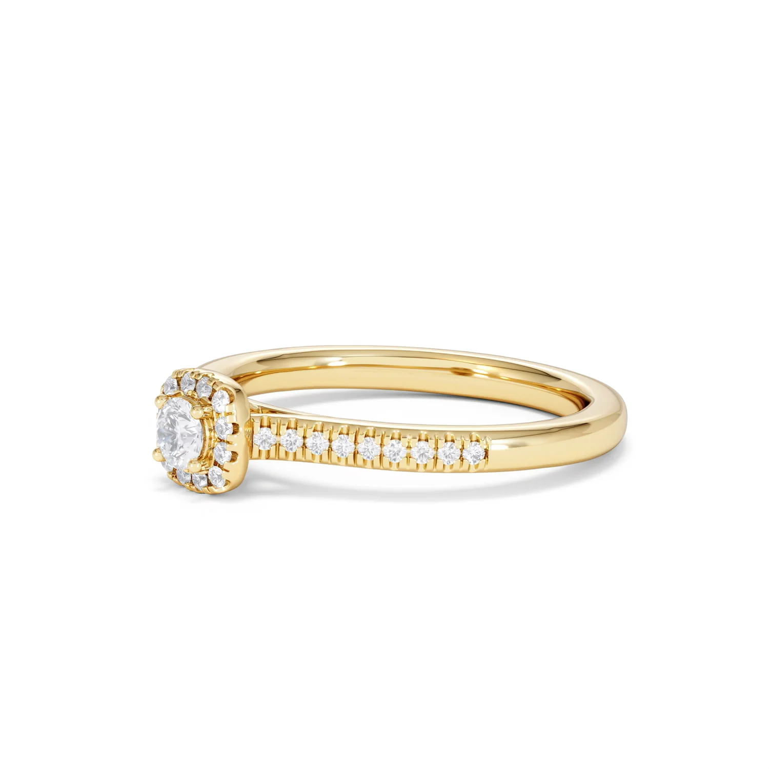Lumia Round Cut Lab Diamond Halo Ring 0.33ct F/VS in 18K Gold Vermeil - Image 79
