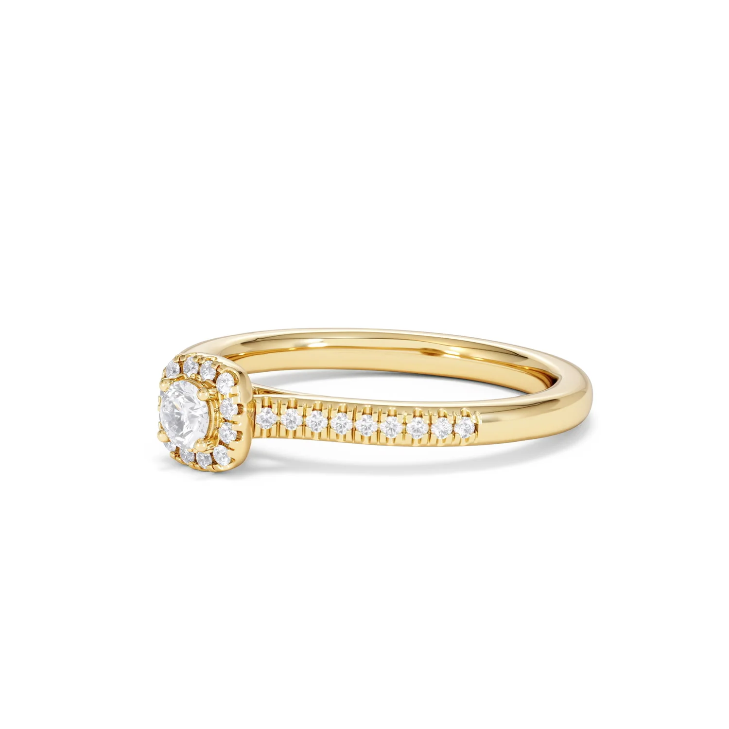 Lumia Round Cut Lab Diamond Halo Ring 0.33ct F/VS in 18K Gold Vermeil - Image 80