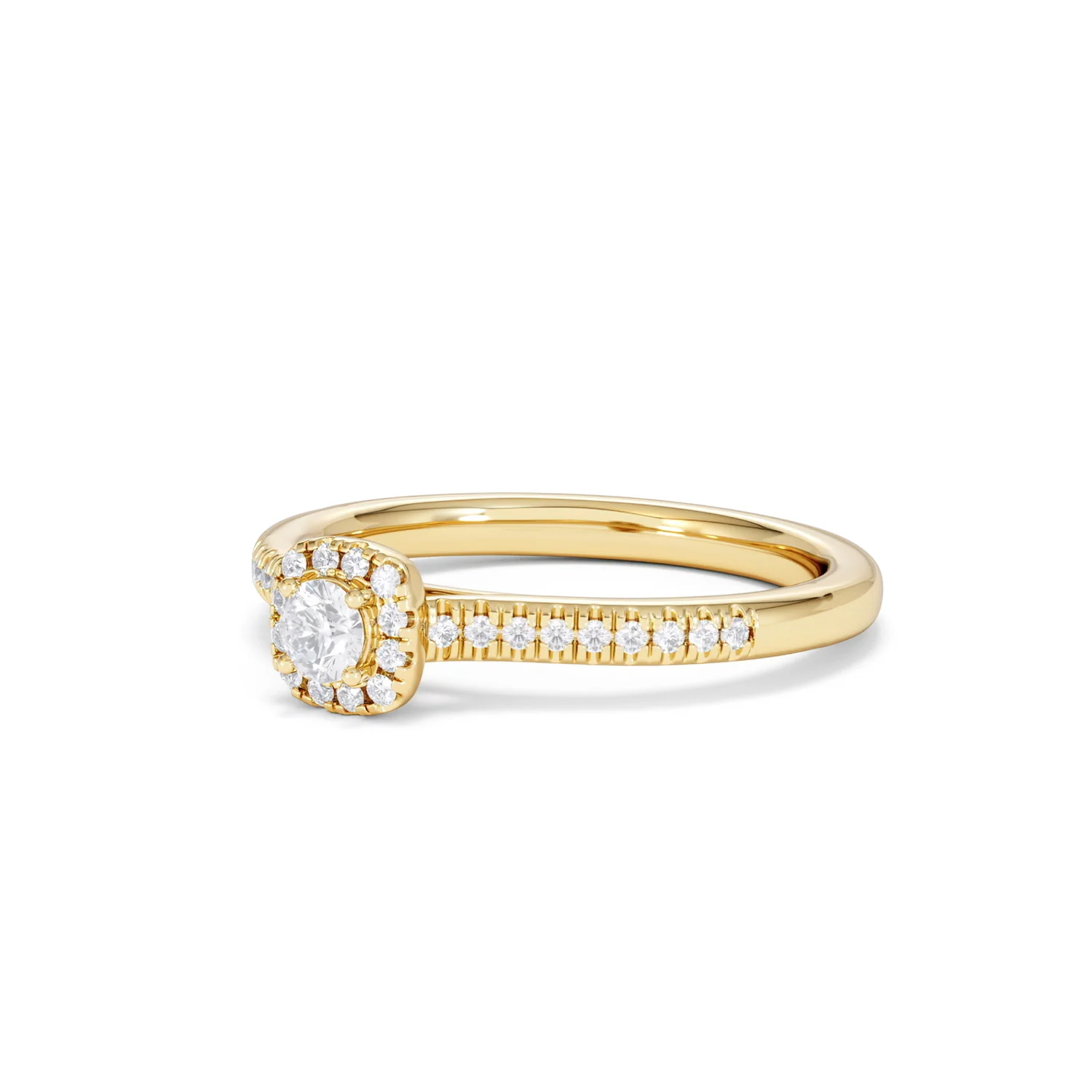 Lumia Round Cut Lab Diamond Halo Ring 0.33ct F/VS in 18K Gold Vermeil - Image 82