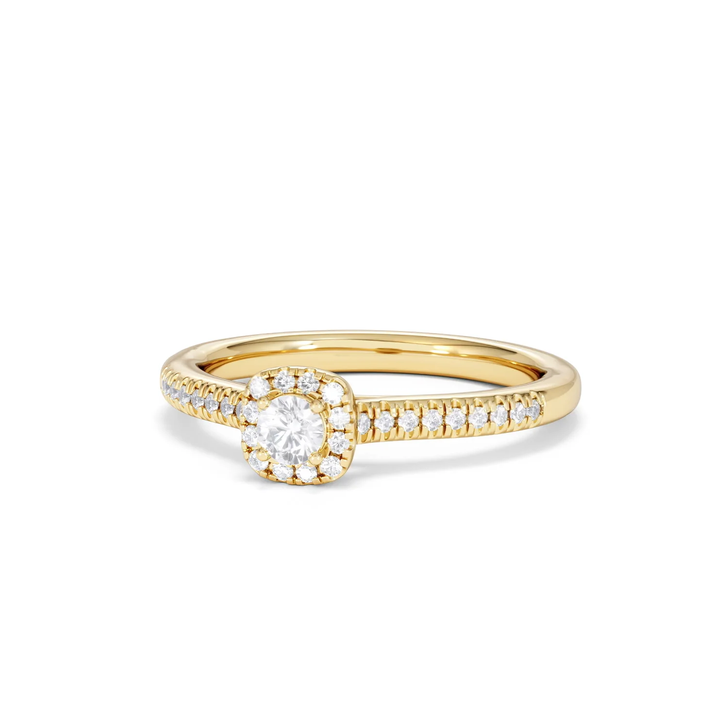 Lumia Round Cut Lab Diamond Halo Ring 0.33ct F/VS in 18K Gold Vermeil - Image 86
