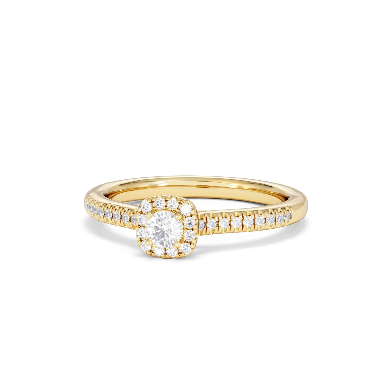 Lumia Round Cut Lab Diamond Halo Ring 0.33ct F/VS in 18K Gold Vermeil - Image 87
