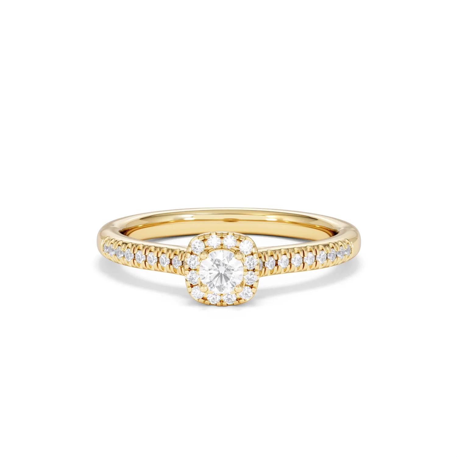 Lumia Round Cut Lab Diamond Halo Ring 0.33ct F/VS in 18K Gold Vermeil - Image 89