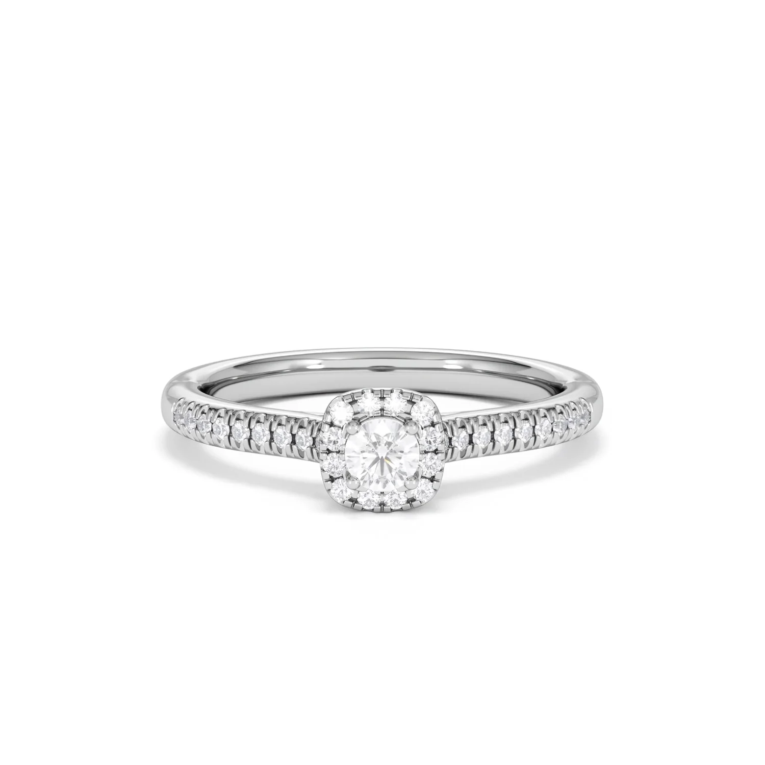 Lumia Round Cut Lab Diamond Halo Ring 0.33ct F/VS in 925 Silver - Image 10