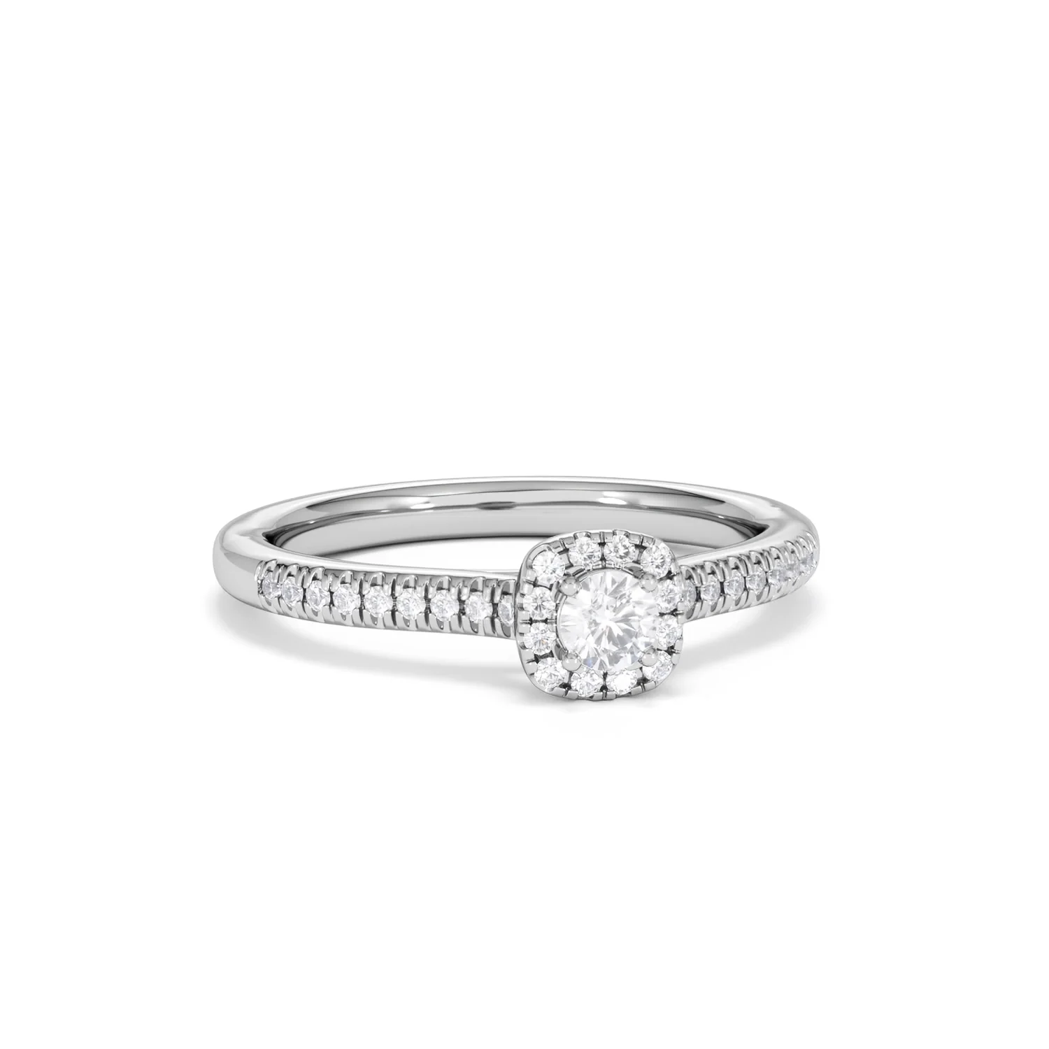 Lumia Round Cut Lab Diamond Halo Ring 0.33ct F/VS in 925 Silver - Image 13