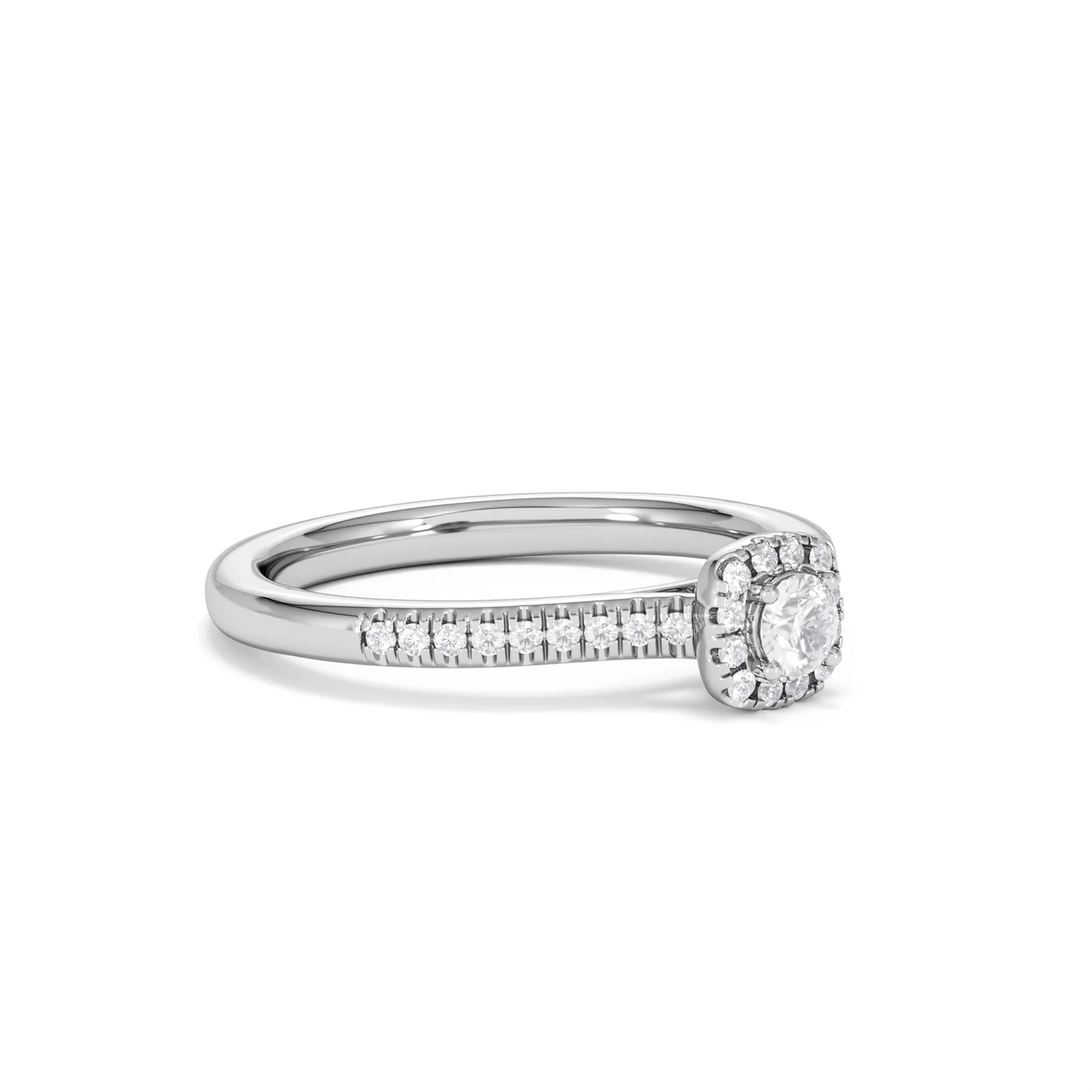 Lumia Round Cut Lab Diamond Halo Ring 0.33ct F/VS in 925 Silver - Image 19