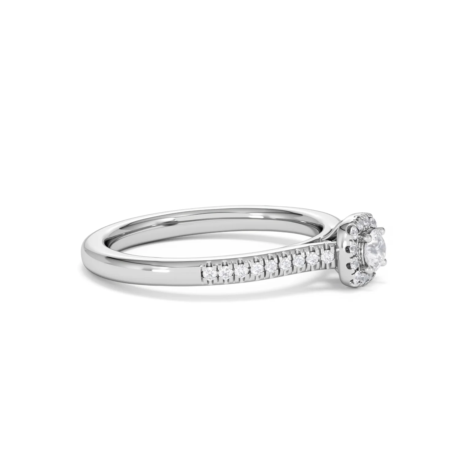 Lumia Round Cut Lab Diamond Halo Ring 0.33ct F/VS in 925 Silver - Image 24