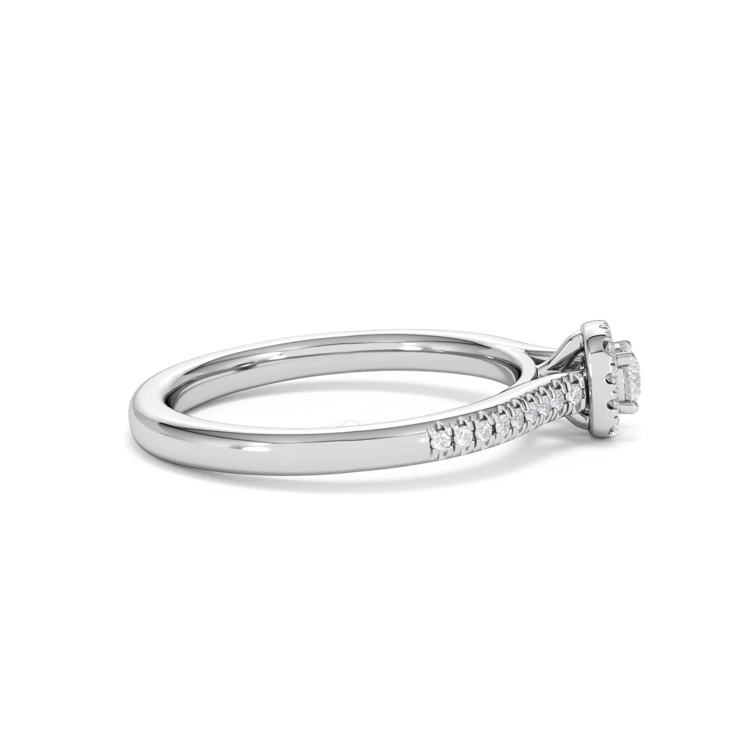 Lumia Round Cut Lab Diamond Halo Ring 0.33ct F/VS in 925 Silver - Image 30