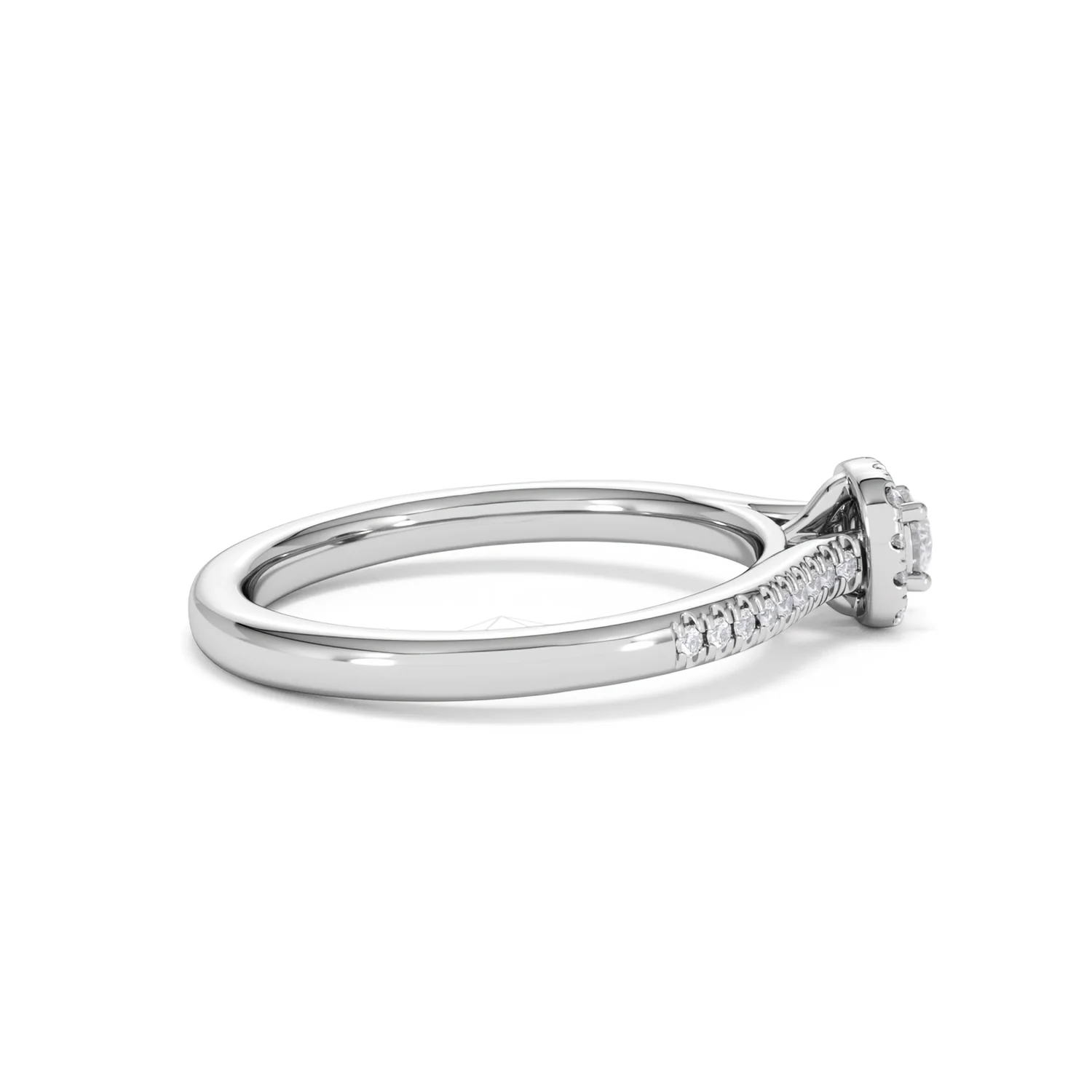 Lumia Round Cut Lab Diamond Halo Ring 0.33ct F/VS in 925 Silver - Image 32
