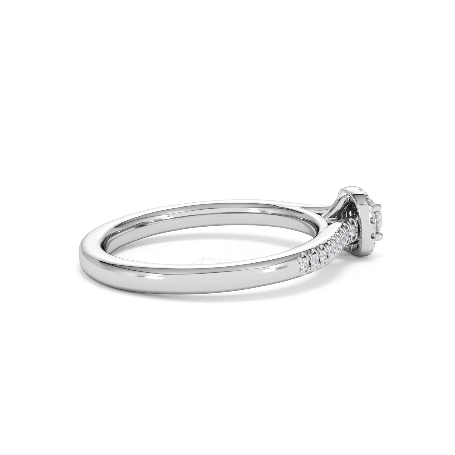 Lumia Round Cut Lab Diamond Halo Ring 0.33ct F/VS in 925 Silver - Image 34