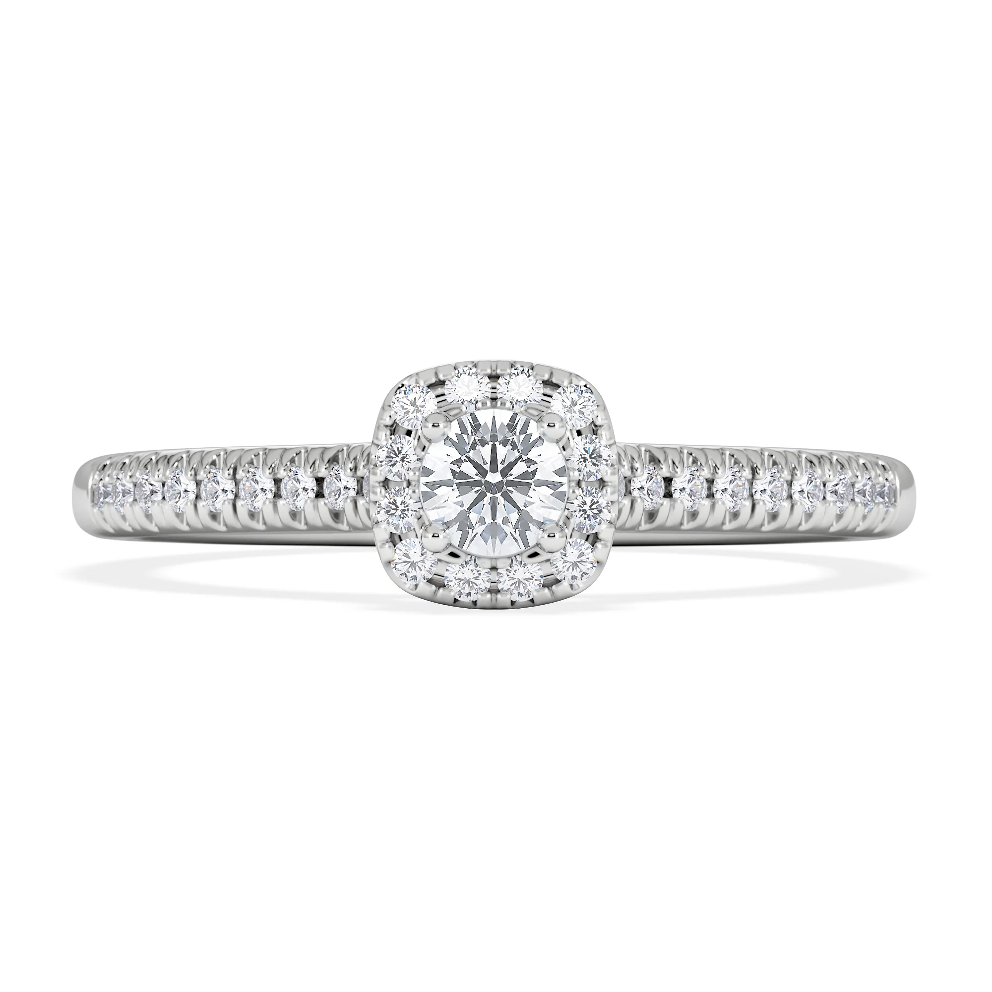 Lumia Round Cut Lab Diamond Halo Ring 0.33ct F/VS in 925 Silver - Image 7
