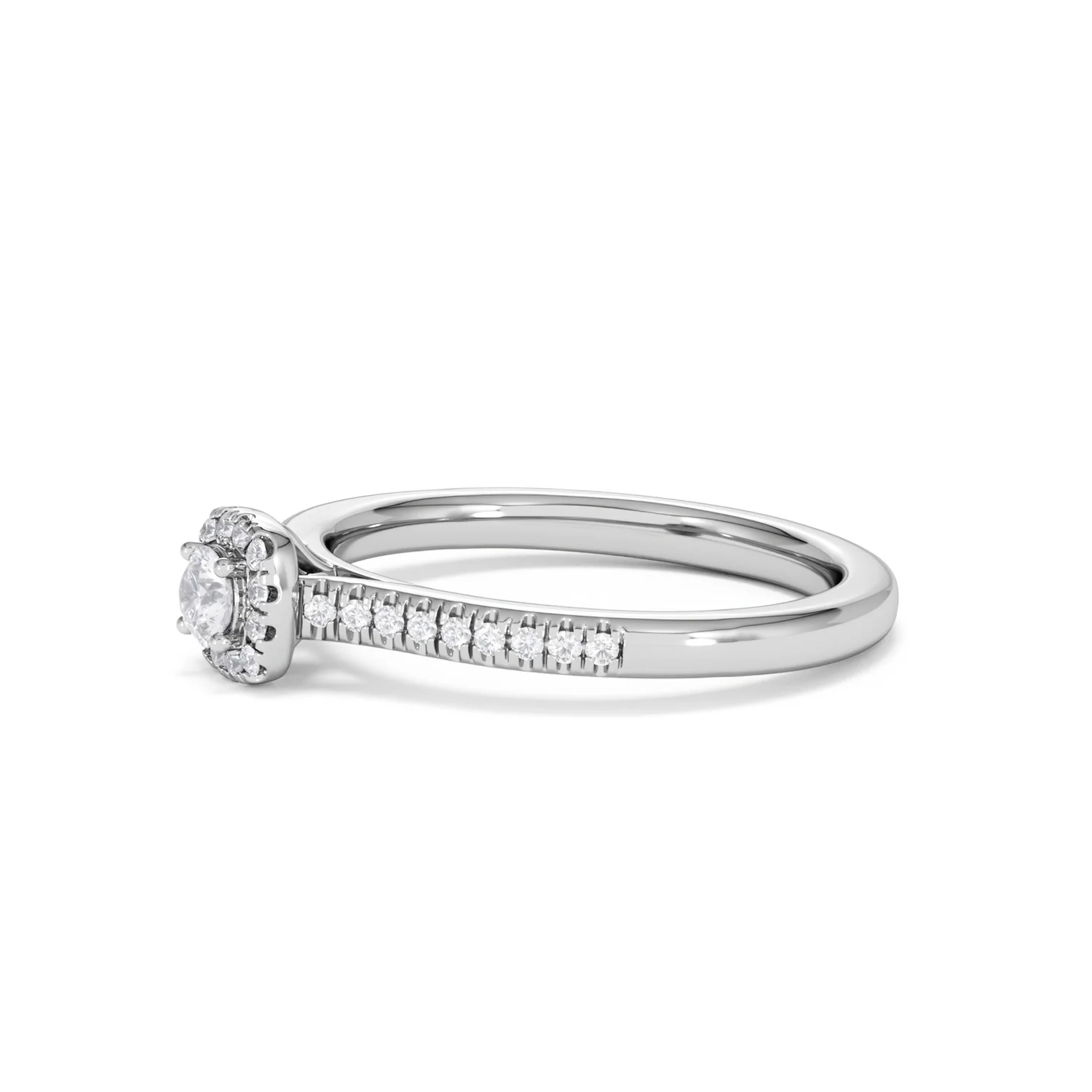 Lumia Round Cut Lab Diamond Halo Ring 0.33ct F/VS in 925 Silver - Image 76