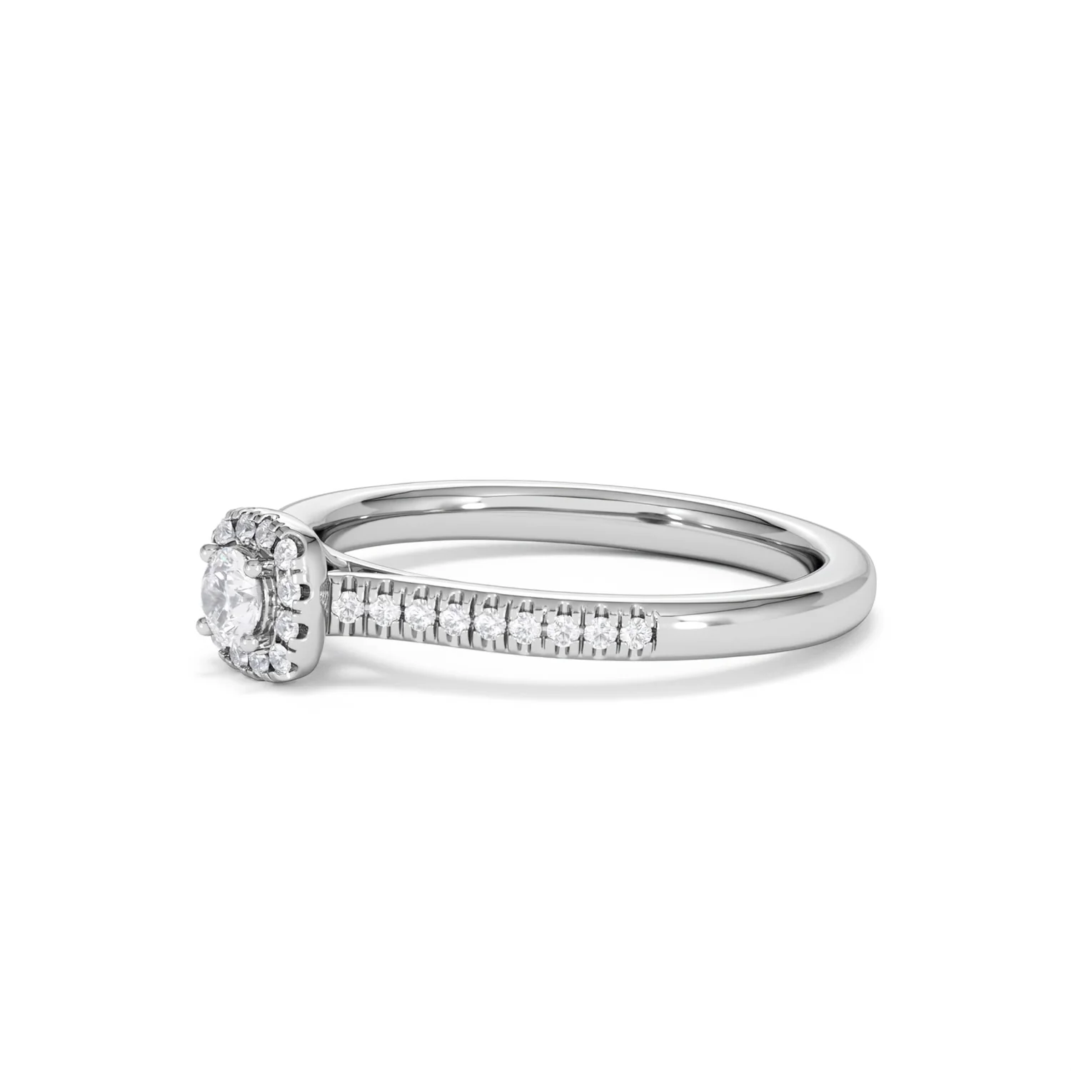 Lumia Round Cut Lab Diamond Halo Ring 0.33ct F/VS in 925 Silver - Image 78