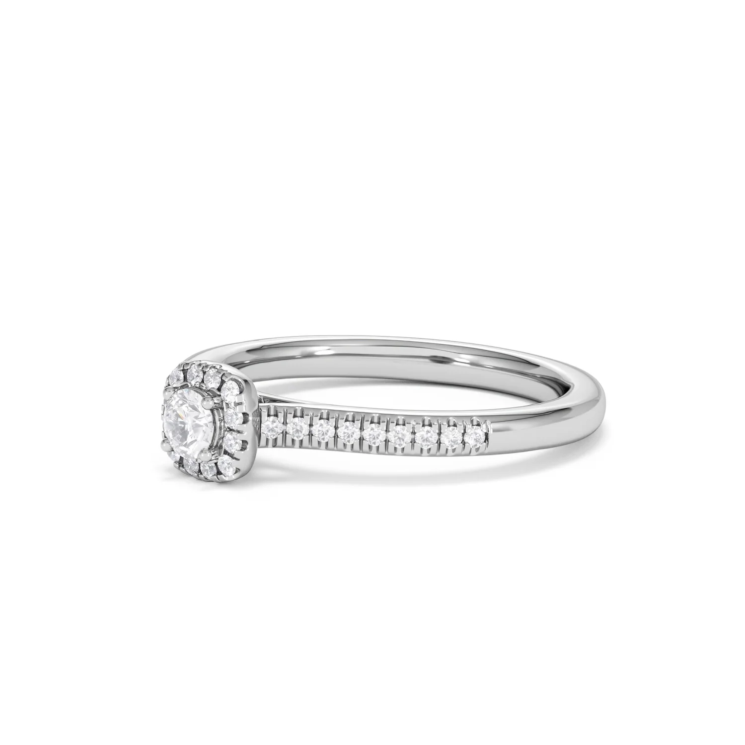 Lumia Round Cut Lab Diamond Halo Ring 0.33ct F/VS in 925 Silver - Image 80