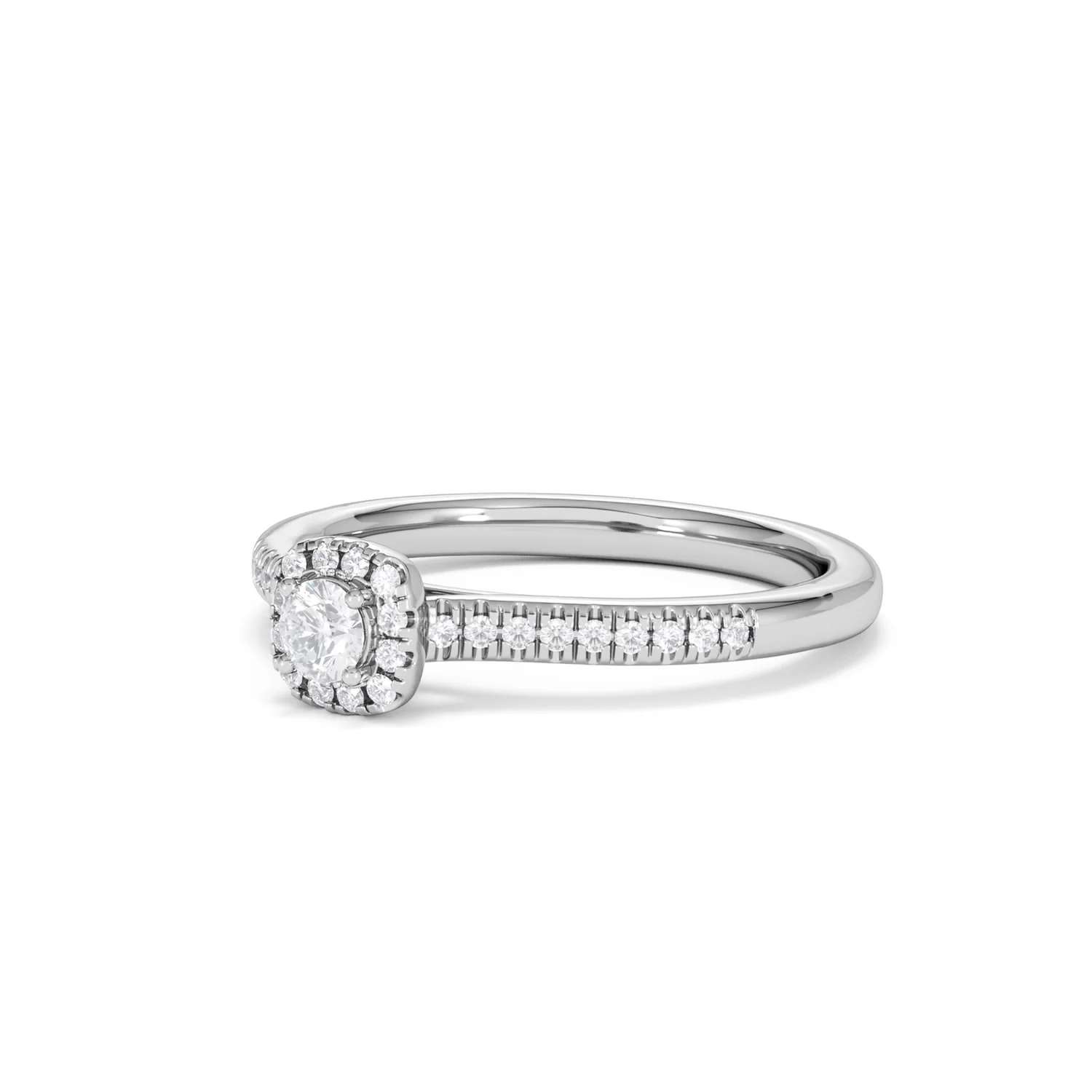 Lumia Round Cut Lab Diamond Halo Ring 0.33ct F/VS in 925 Silver - Image 82