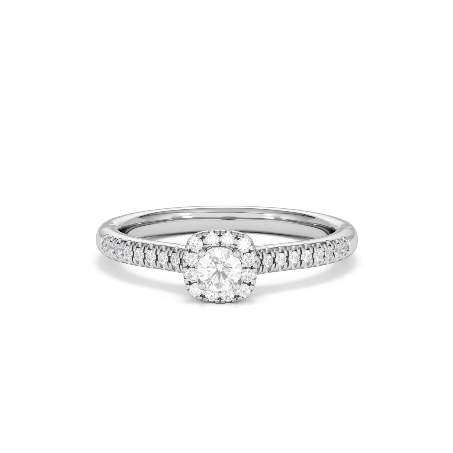 Lumia Round Cut Lab Diamond Halo Ring 0.33ct F/VS in 925 Silver - Image 89