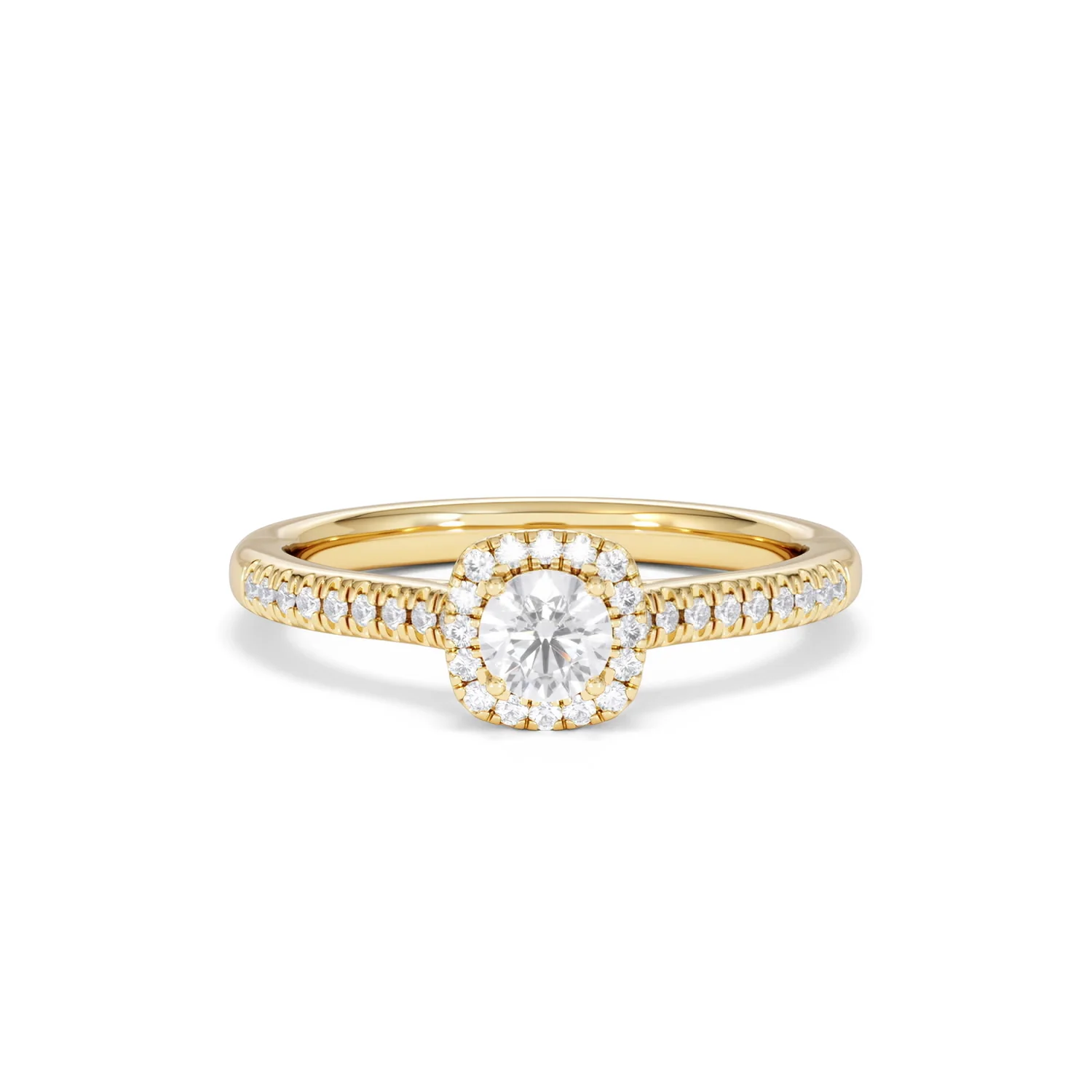 Lumia Round Cut Lab Diamond Halo Ring 0.50ct F/VS in 18K Gold Vermeil - Image 10