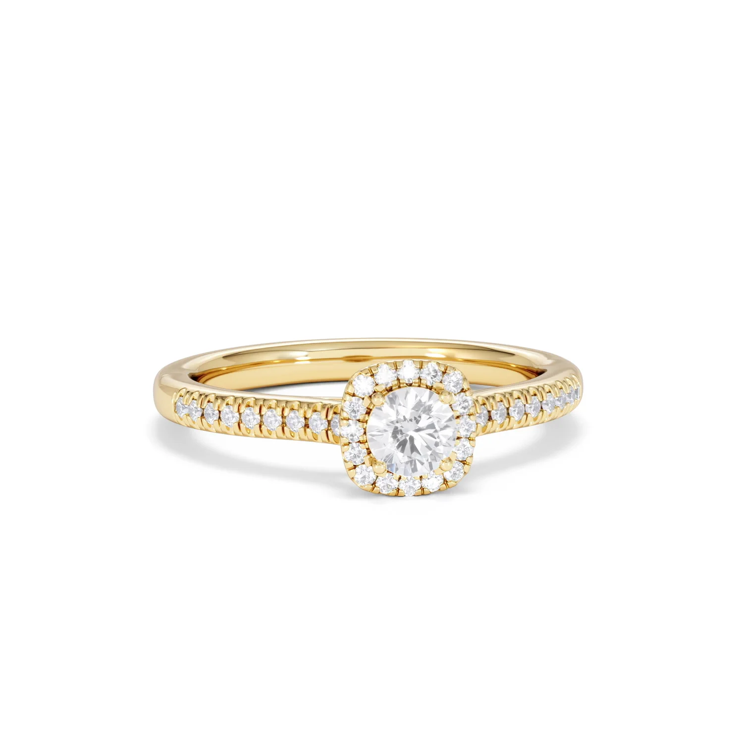 Lumia Round Cut Lab Diamond Halo Ring 0.50ct F/VS in 18K Gold Vermeil - Image 12