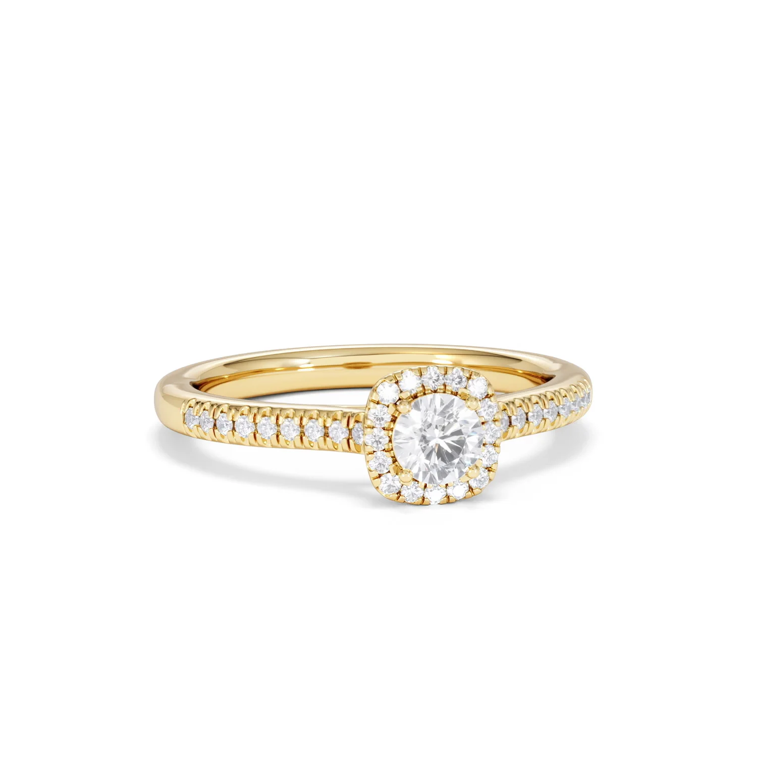 Lumia Round Cut Lab Diamond Halo Ring 0.50ct F/VS in 18K Gold Vermeil - Image 13