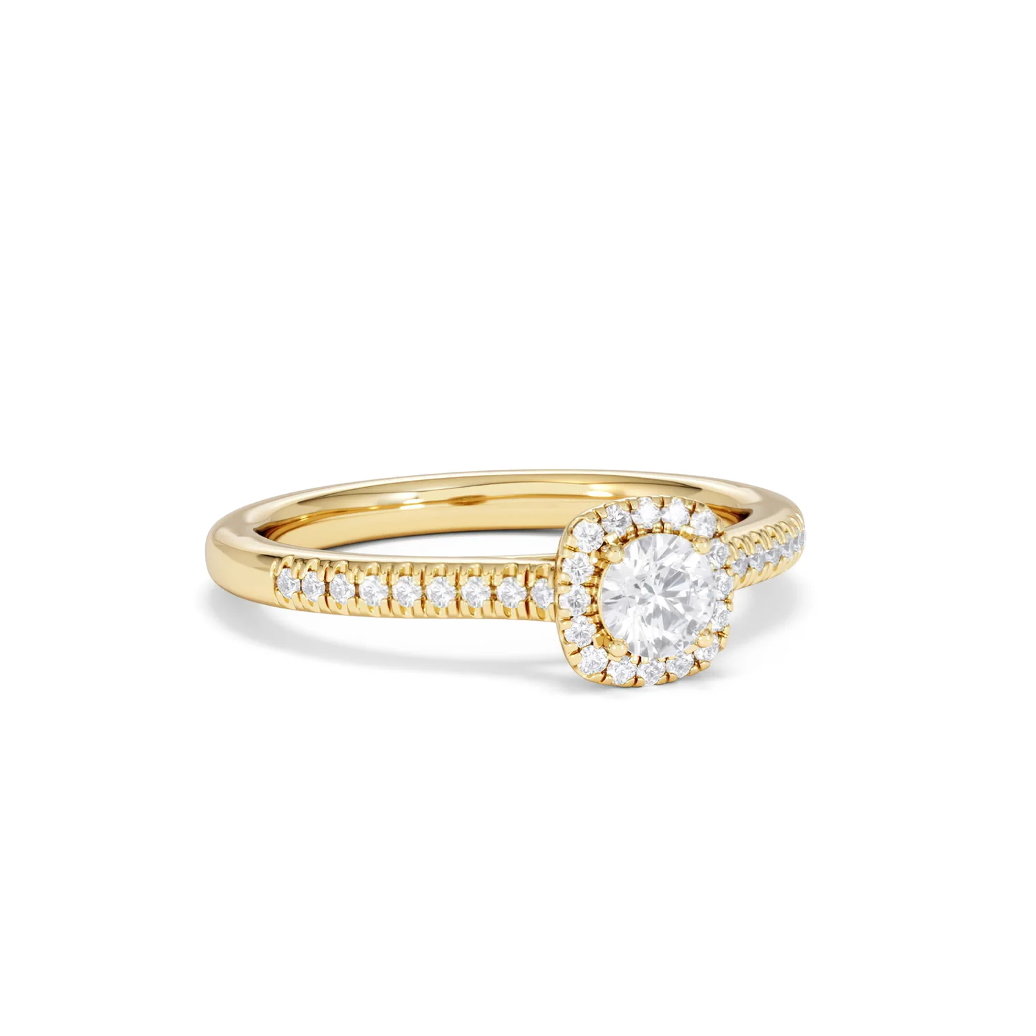 Lumia Round Cut Lab Diamond Halo Ring 0.50ct F/VS in 18K Gold Vermeil - Image 15