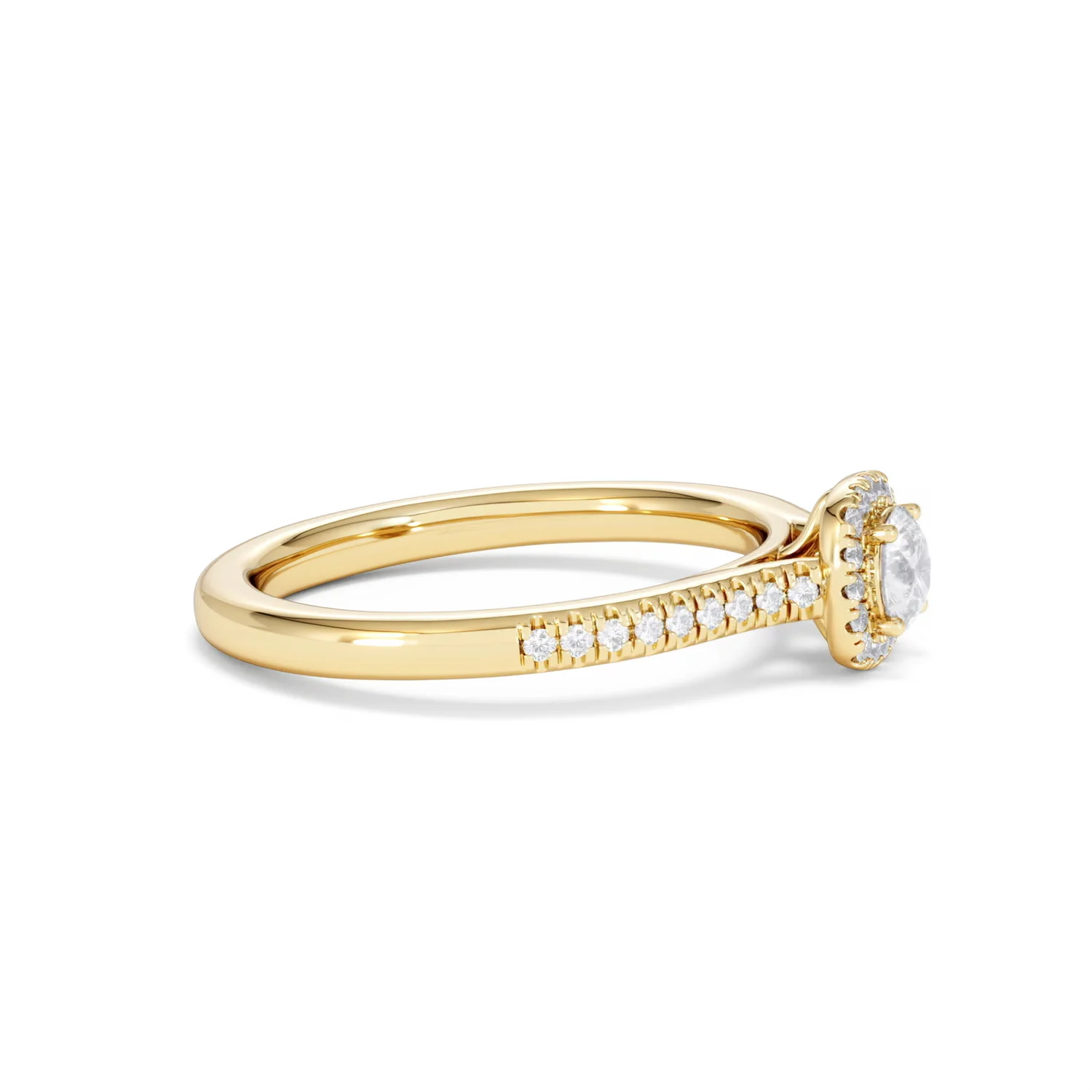 Lumia Round Cut Lab Diamond Halo Ring 0.50ct F/VS in 18K Gold Vermeil - Image 26