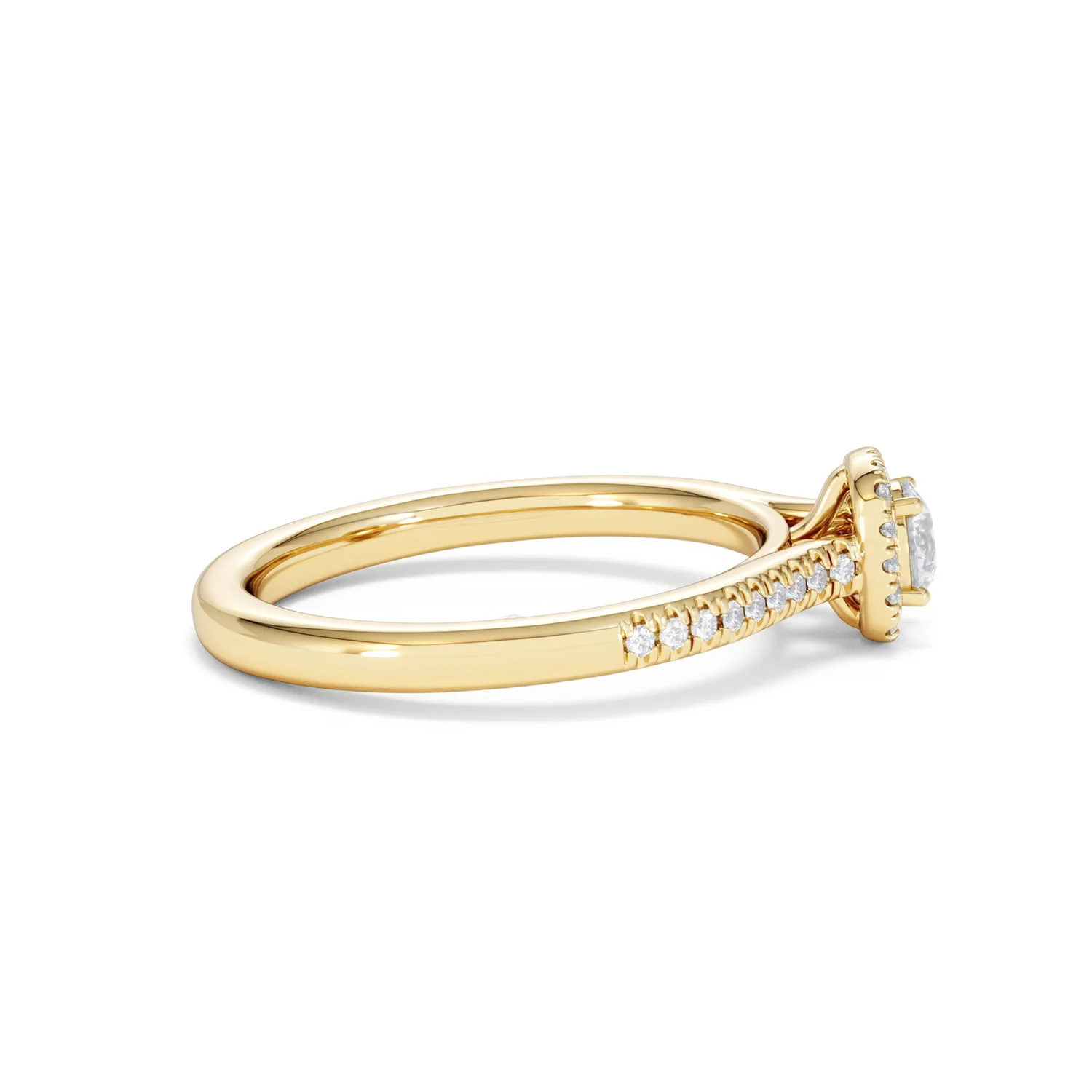 Lumia Round Cut Lab Diamond Halo Ring 0.50ct F/VS in 18K Gold Vermeil - Image 30