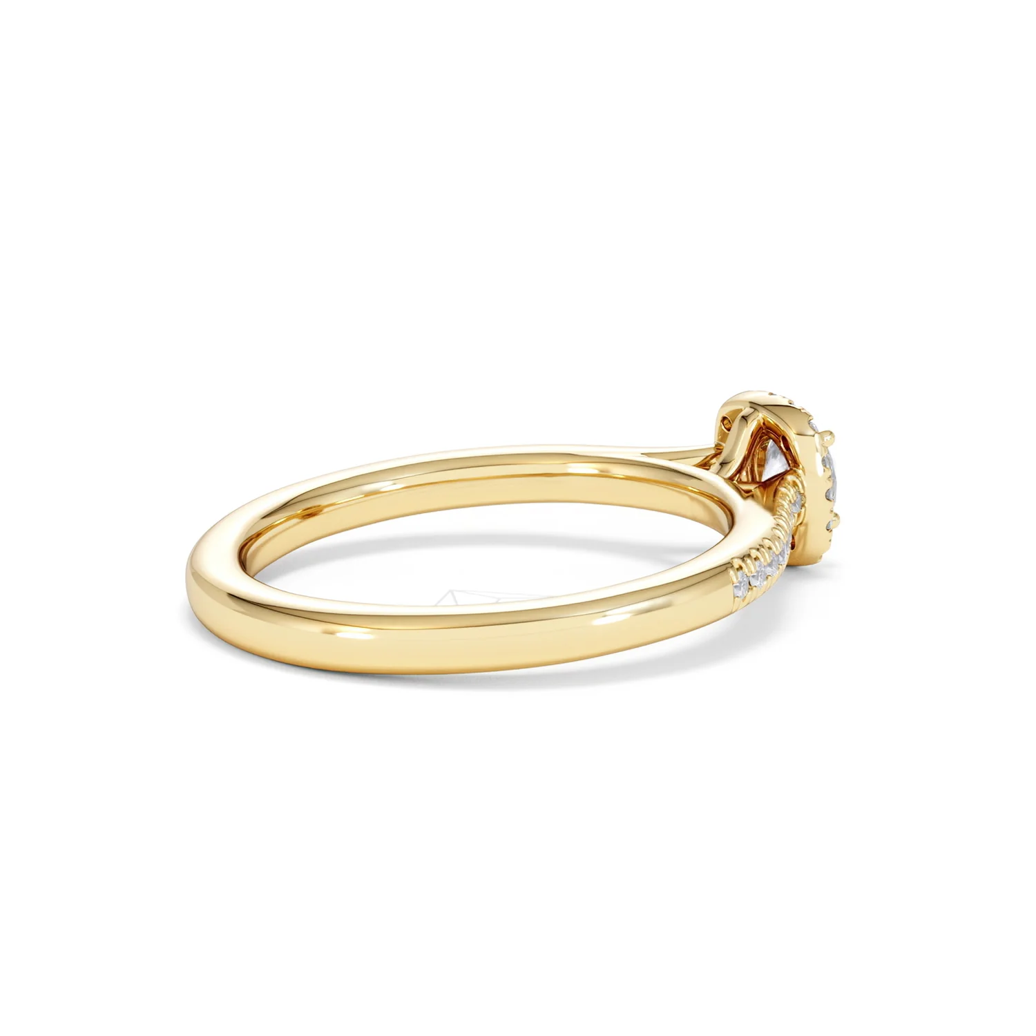 Lumia Round Cut Lab Diamond Halo Ring 0.50ct F/VS in 18K Gold Vermeil - Image 37