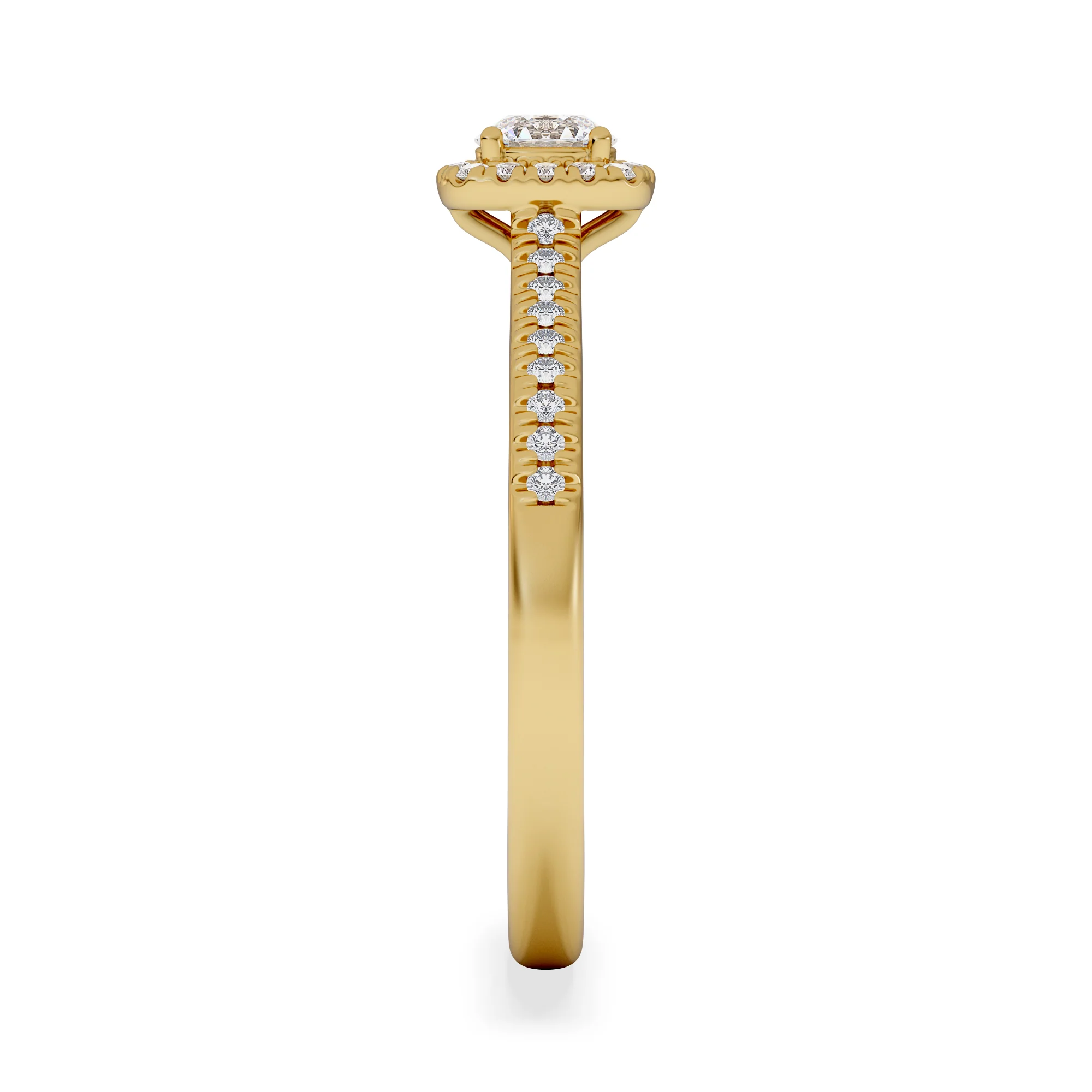 Lumia Round Cut Lab Diamond Halo Ring 0.50ct F/VS in 18K Gold Vermeil - Image 5