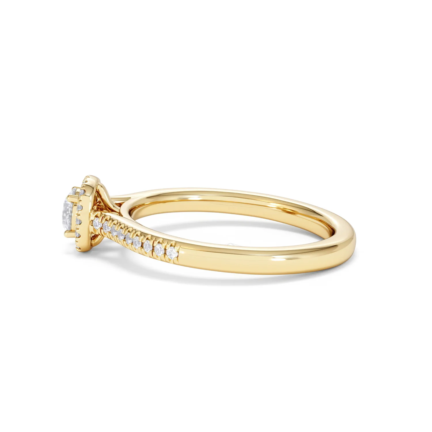 Lumia Round Cut Lab Diamond Halo Ring 0.50ct F/VS in 18K Gold Vermeil - Image 69